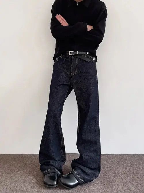 Jean Blue Wide Leg Flare Jeans Size US 32 / EU 48 - 3 Thumbnail