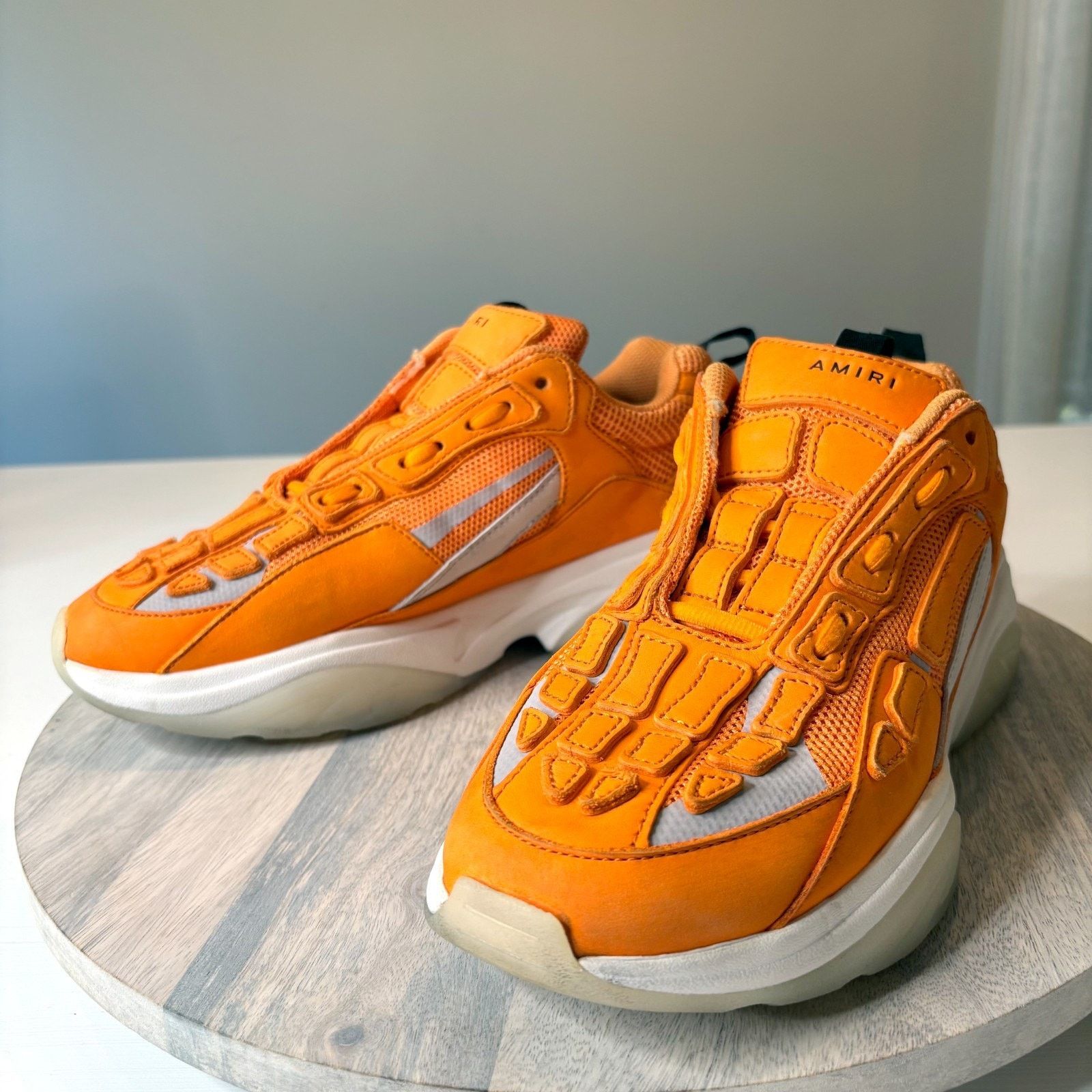 Amiri Skeleton Bone Runner Sneakers Orange Size 9 Shoes