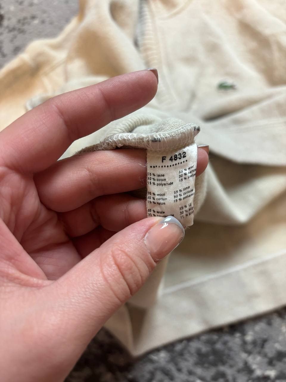 Lacoste × Vintage Vintage Lacoste pullover 1/4 zip beige wool sweater Size L / US 10 / IT 46 - 8 Thumbnail