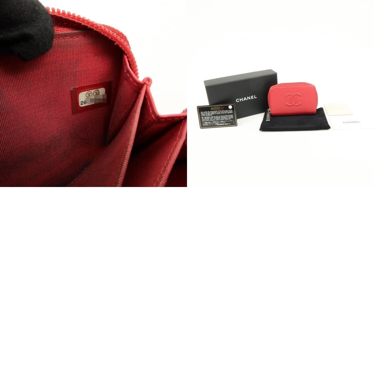 Chanel Chanel CC Logo Caviar Leather Coin Purse Red Size ONE SIZE - 8 Thumbnail
