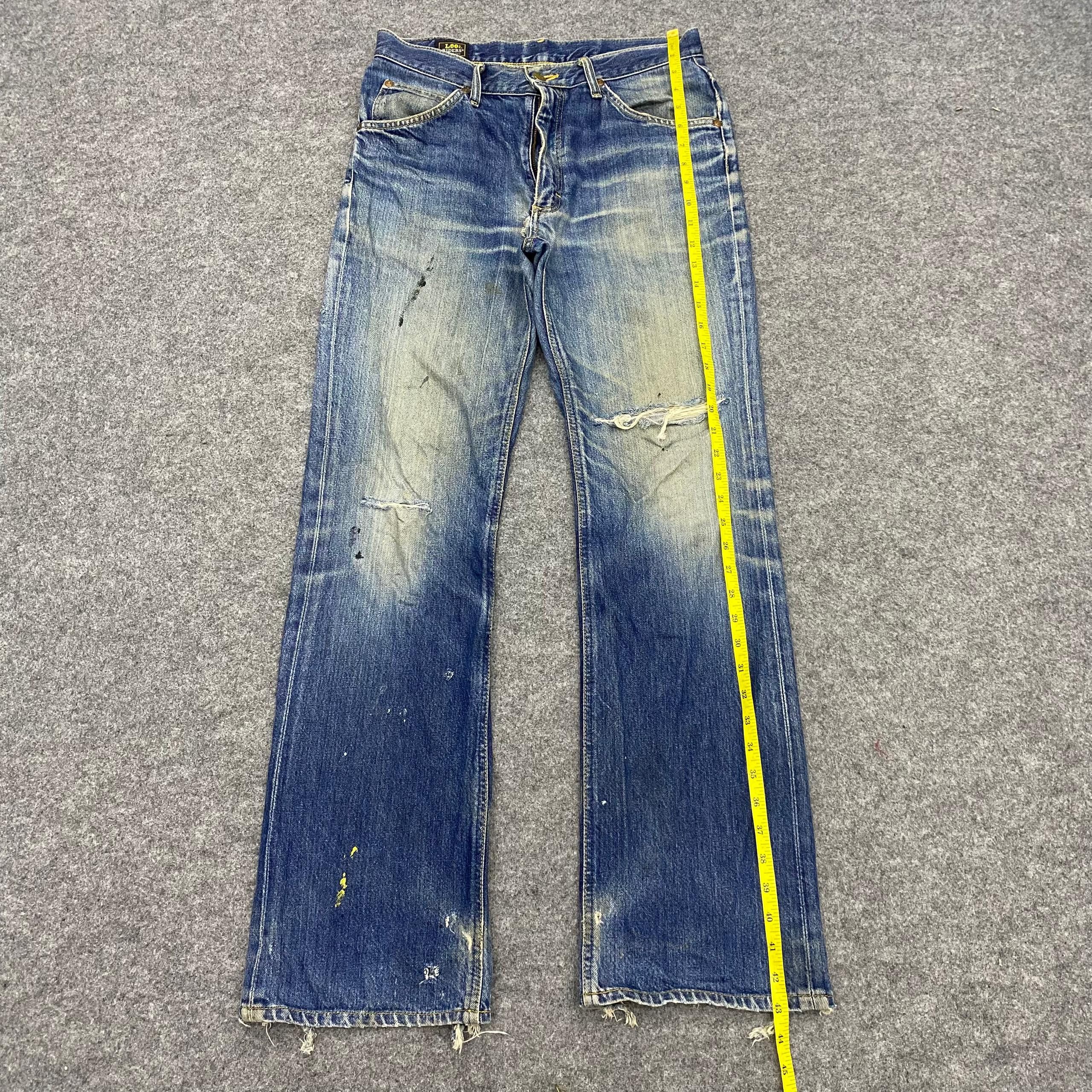 If Six Was Nine 💥Flare💥Vintage Lee Riders Distressed Denim Size US 32 / EU 48 - 2 Thumbnail