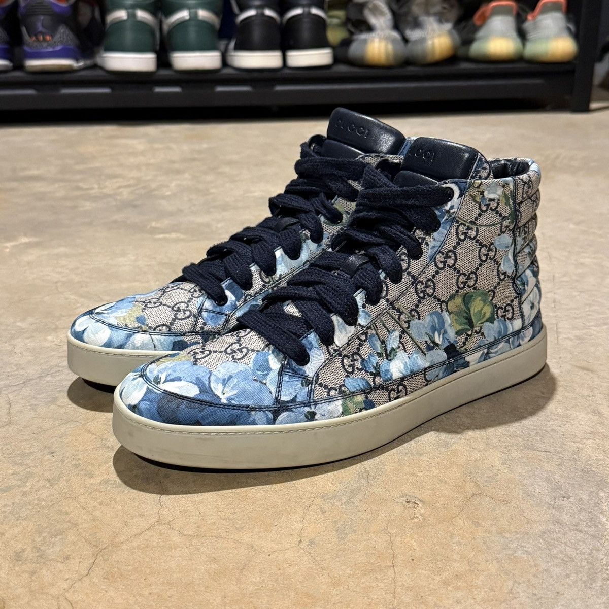 Gucci Gucci GG Supreme Bloom Print High Top Sneakers US 11.5 Size US 11.5 / EU 44-45 - 2 Thumbnail