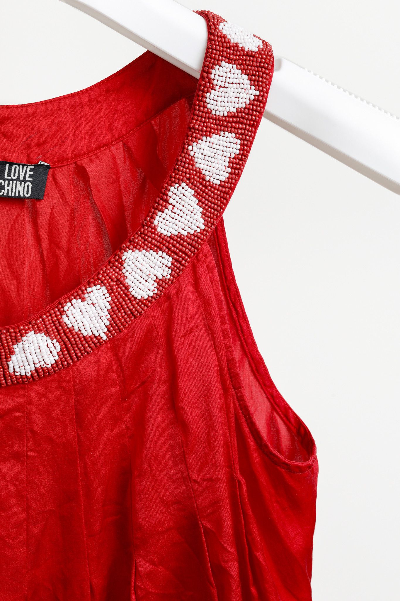 Love Moschino Love Moschino Beaded Hearts Collar Red Halter Blouse Size S / US 4 / IT 40 - 5 Thumbnail