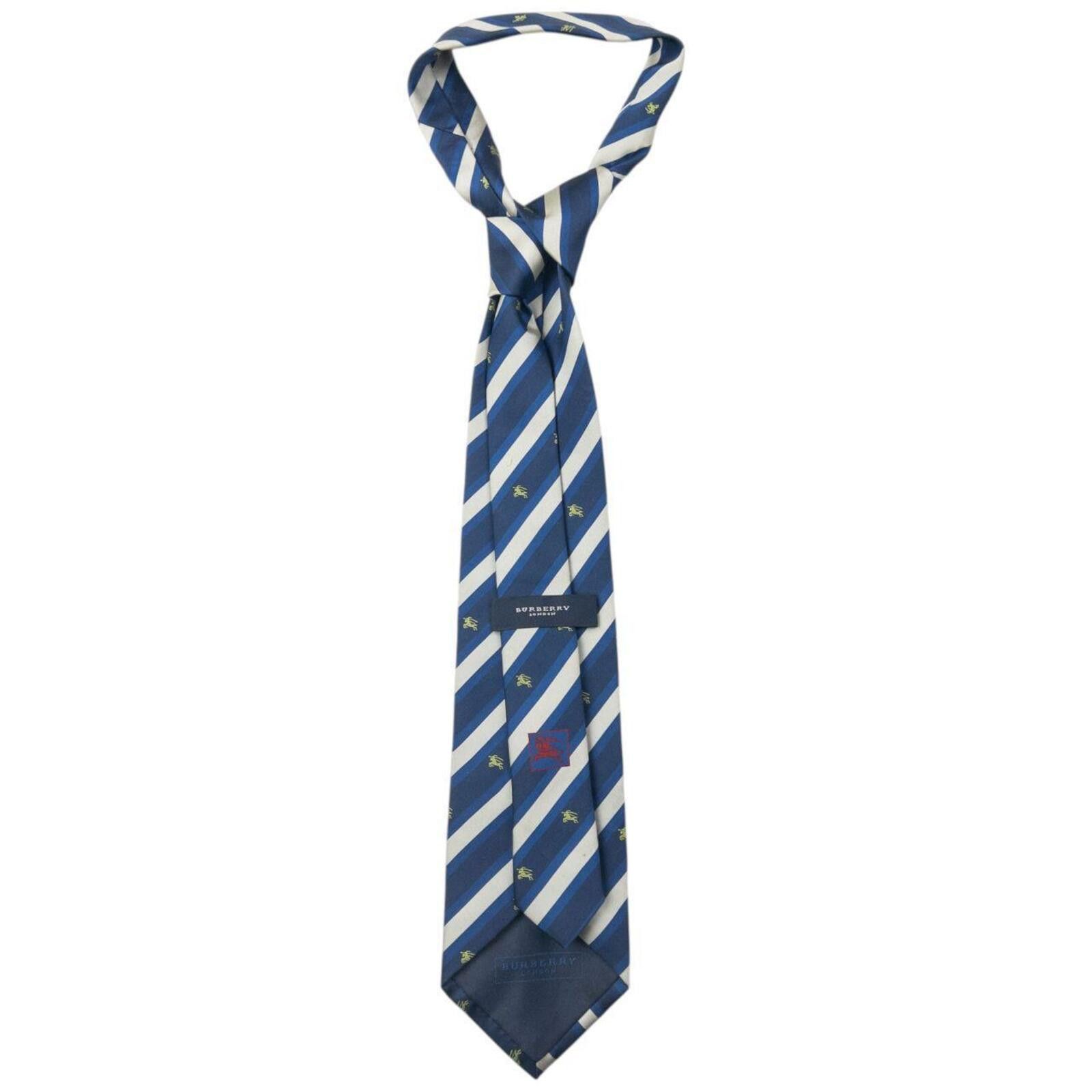 Burberry Vintage 2000s Burberry Monogram Striped Silk Tie Size ONE SIZE - 3 Thumbnail