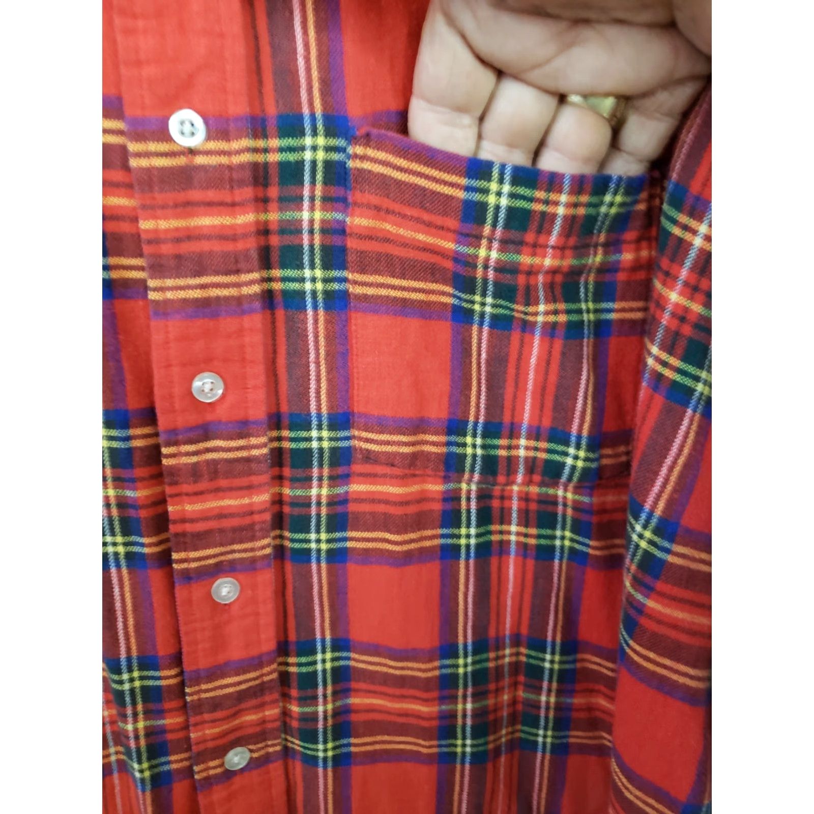Vintage LL Bean Flannel Shirt Mens XLT Tall Red Tartan Plaid Long Sleeve Button Up Size US XL / EU 56 / 4 - 4 Thumbnail