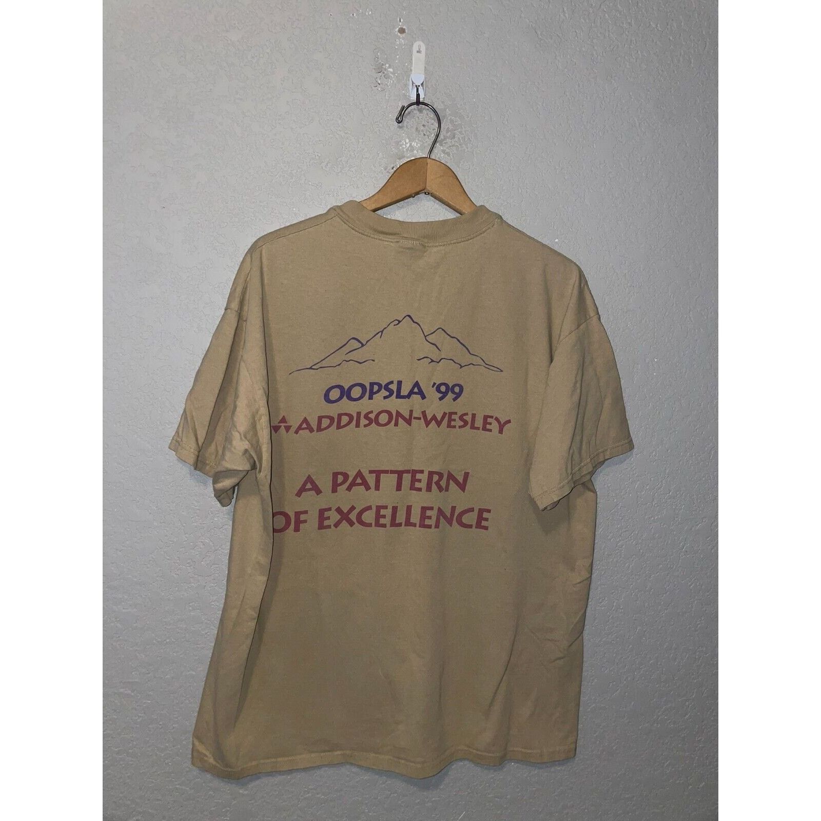 Hanes Vintage Oopsla Shirt '99 Addison Wesley Brown Tee VTG 90s XL Size US XL / EU 56 / 4 - 1 Thumbnail