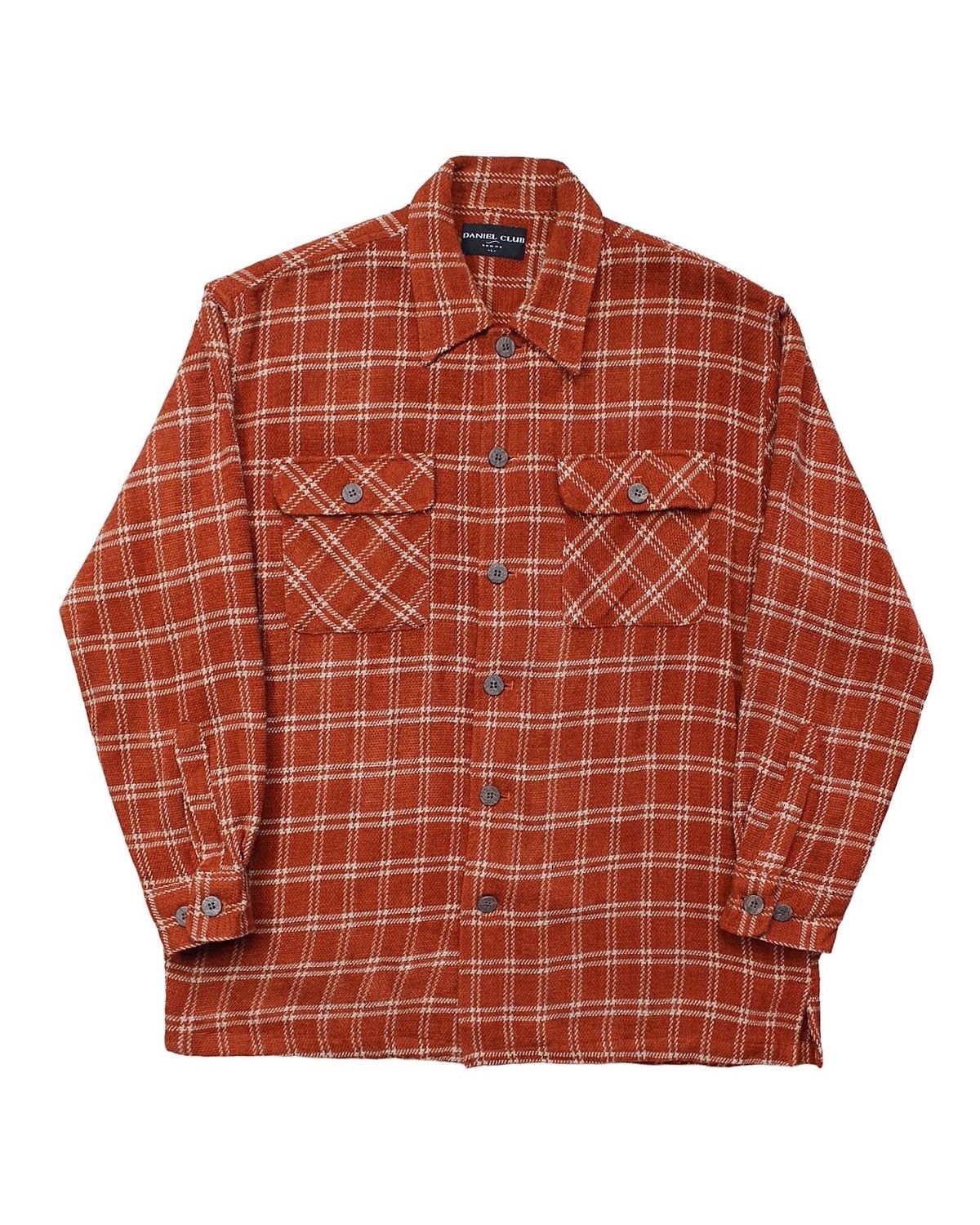 image of Vintage Daniel Club Homme Flannel in Orange, Men's (Size 2XL)