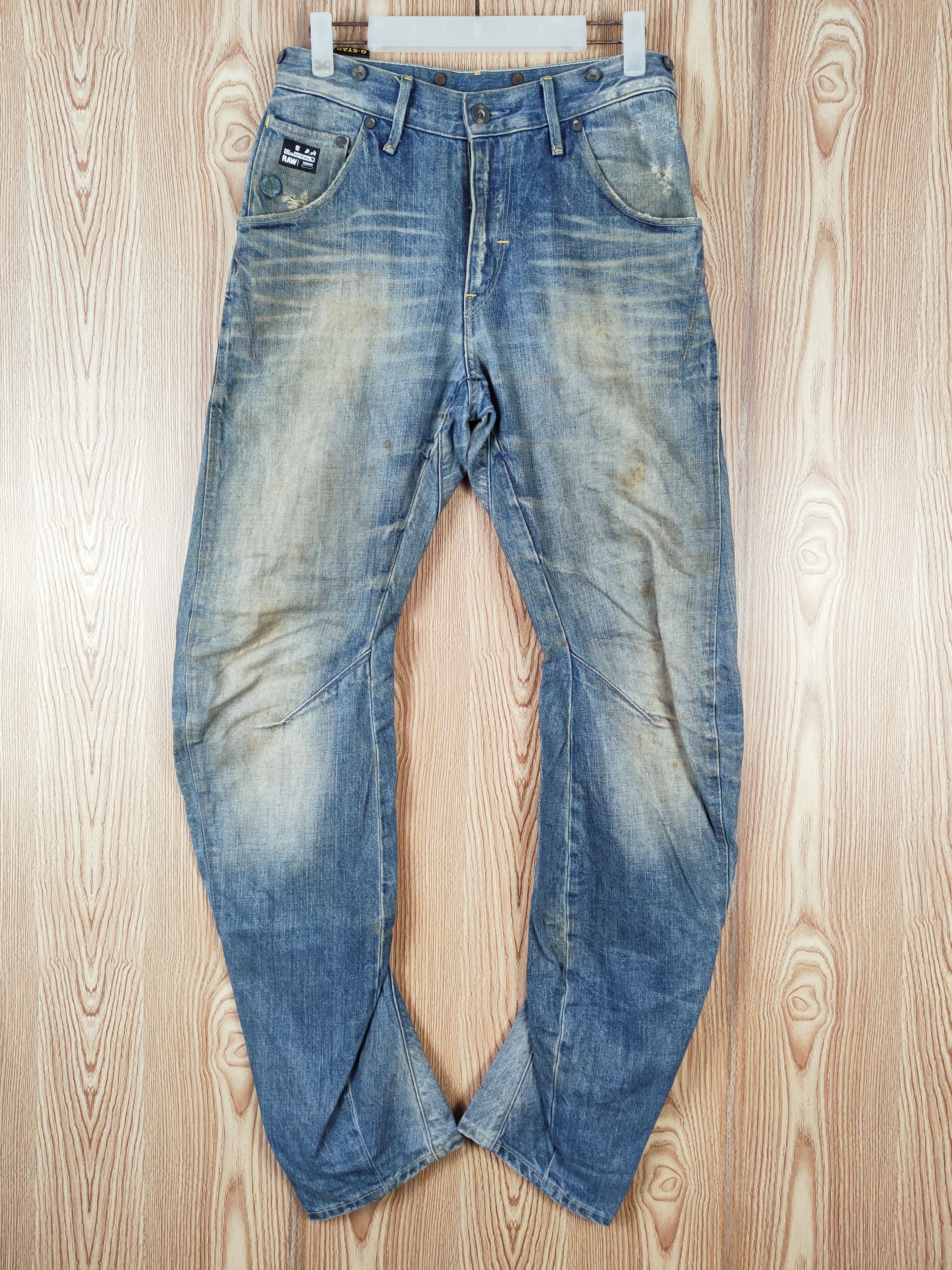 G-Star × Vintage Vintage Gstar Blue Faded Distressed Ripped Jeans Size US 29 - 1 Thumbnail