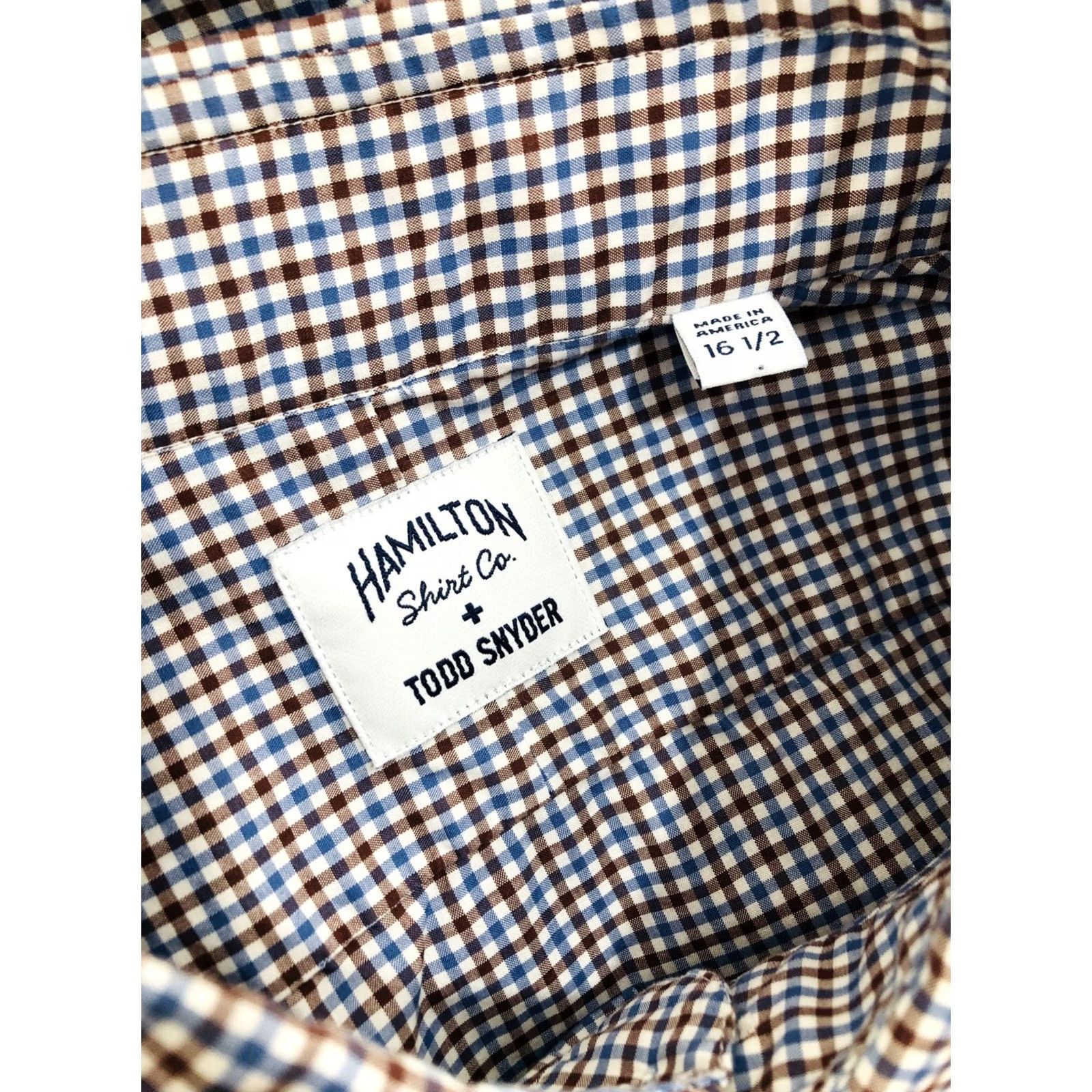 Todd Snyder HAMILTON TODD SNYDER Plaid Shirt Blue Brown WHite XL 16.5 Mens Size US XL / EU 56 / 4 - 5 Thumbnail