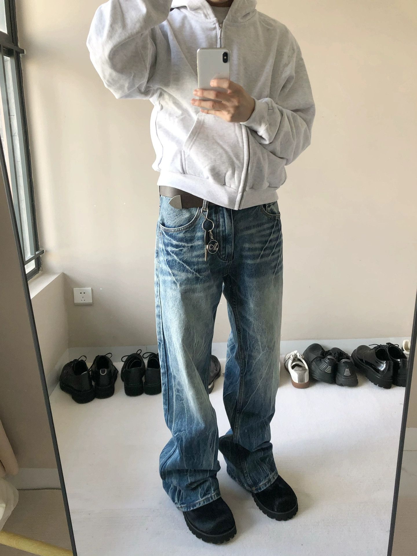 y2k washed faded gradient baggy jeans
