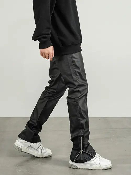 VIBE zipper wax hiphop flared jeans Size US 32 / EU 48 - 4 Thumbnail