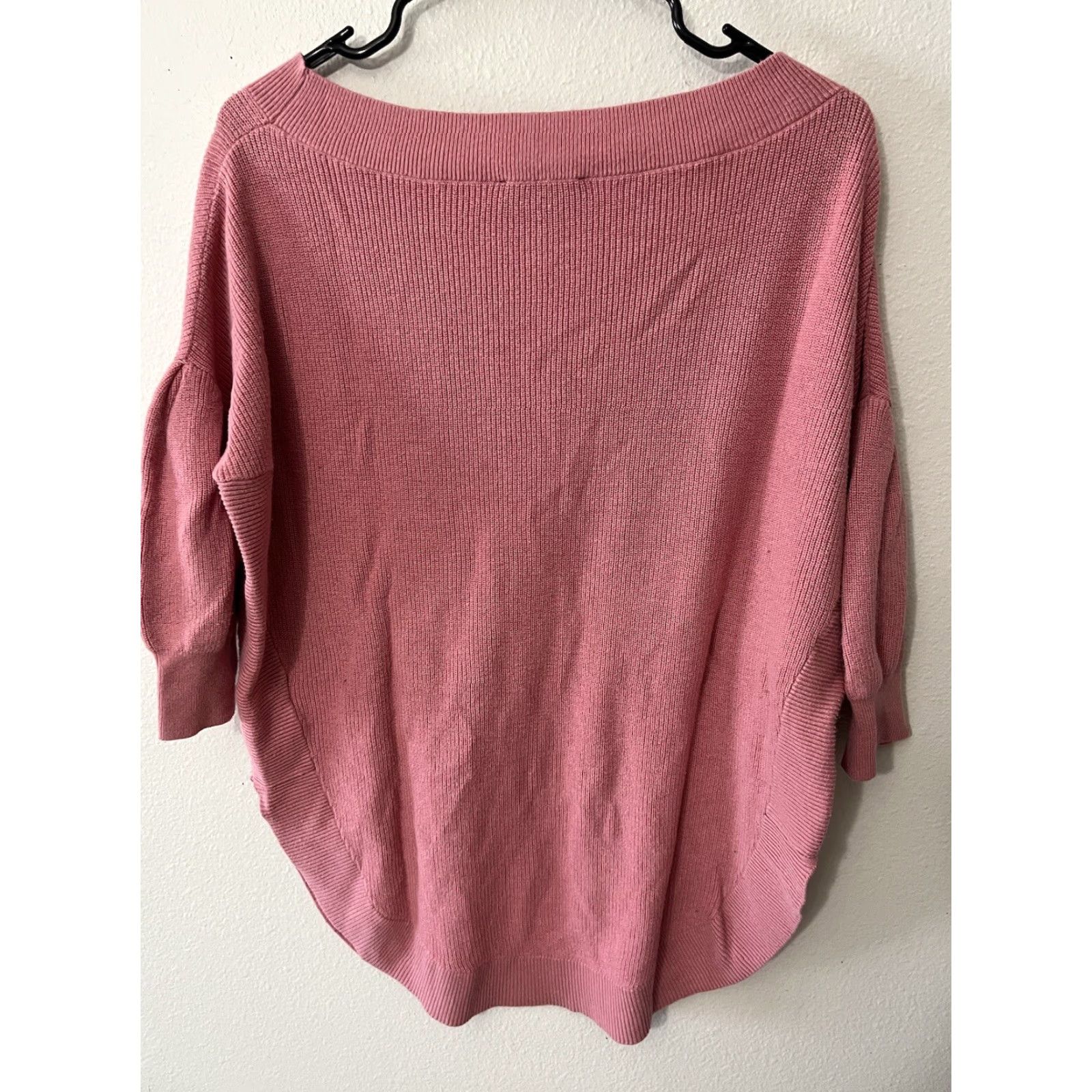 Express Express Womens Small Pink Round Neck Solid 3/4 Sleeve Sweater Top Solid Size S / US 4 / IT 40 - 3 Thumbnail