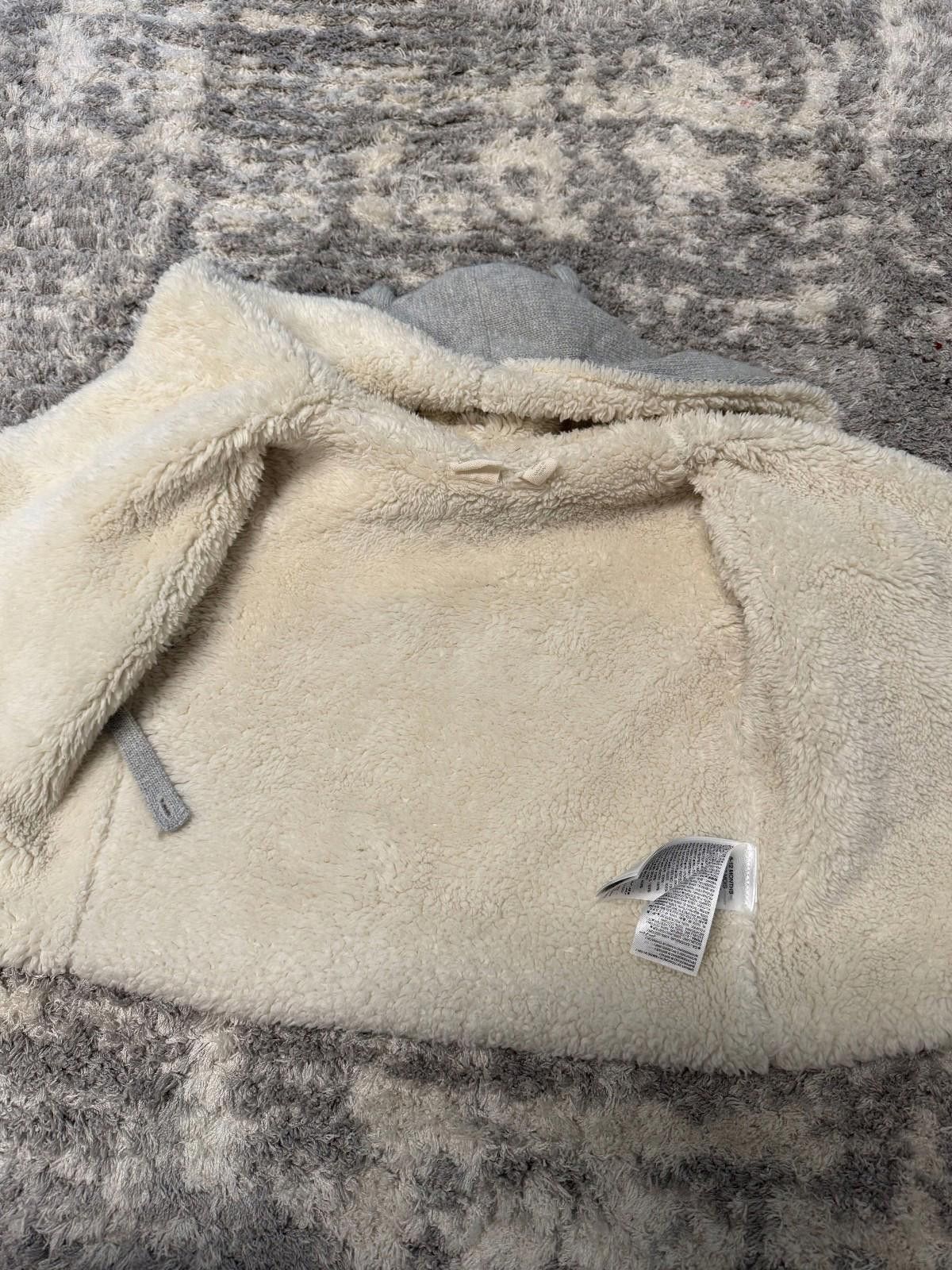 Other Baby Gap Sherpa Hoodie 6-12 Months Gray Knit Hooded Jacket Size ONE SIZE - 7 Thumbnail