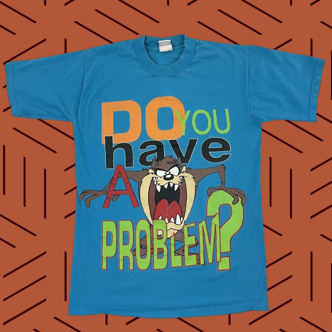Vintage VTG Tasmanian Devil Shirt Unisex Adults S Blue Do You Have A Problem Looney Tunes Graphic Print Vintage 90s Men Women Shirt Size US S / EU 44-46 / 1 - 1 Thumbnail