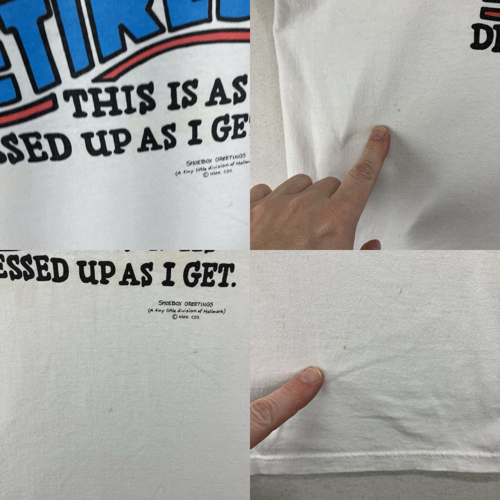 Jerzees VINTAGE Jerzees White T-Shirt Hallmark 80s 90s Funny Quote Dad Crew Neck Short Sleeve XL Men Reds? Size US XL / EU 56 / 4 - 8 Thumbnail