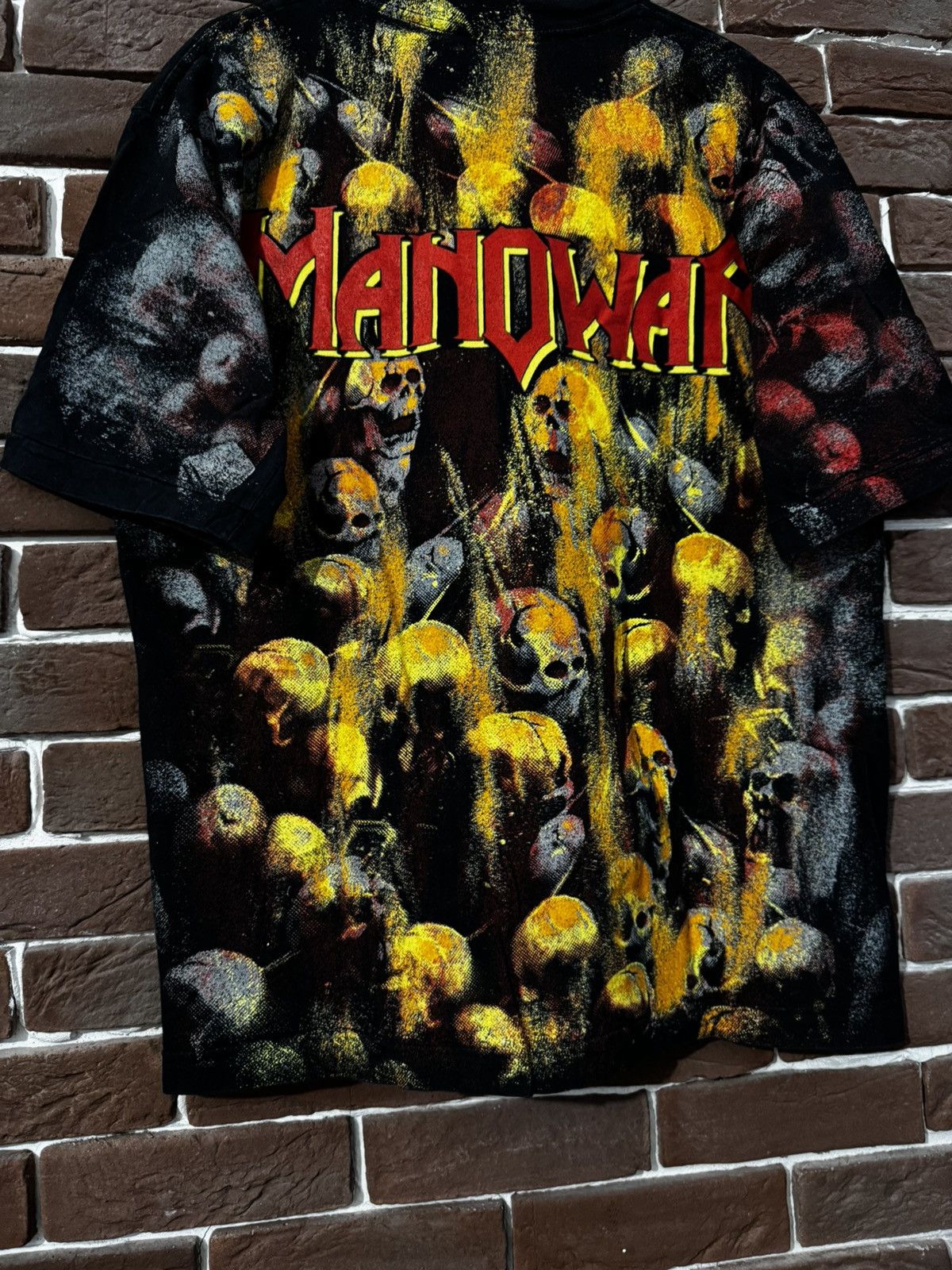 Band Tees RARE VINTAGE MANOWAR 1994 SKULL METAL T-SHIRT BAND GRAIL Size US XL / EU 56 / 4 - 7 Thumbnail