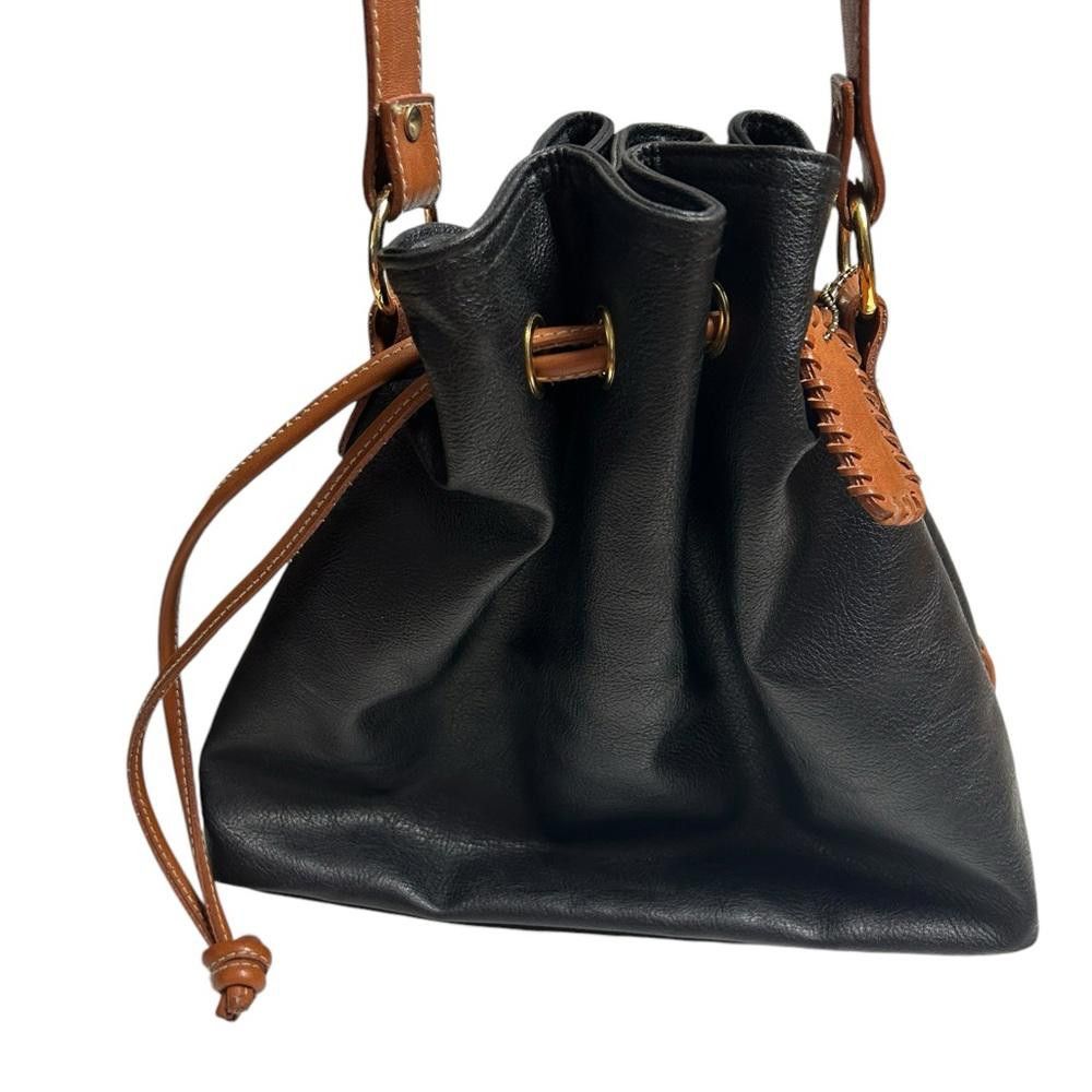Designer Faux Leather Drawstring Crossbody Bag Size ONE SIZE - 5 Thumbnail