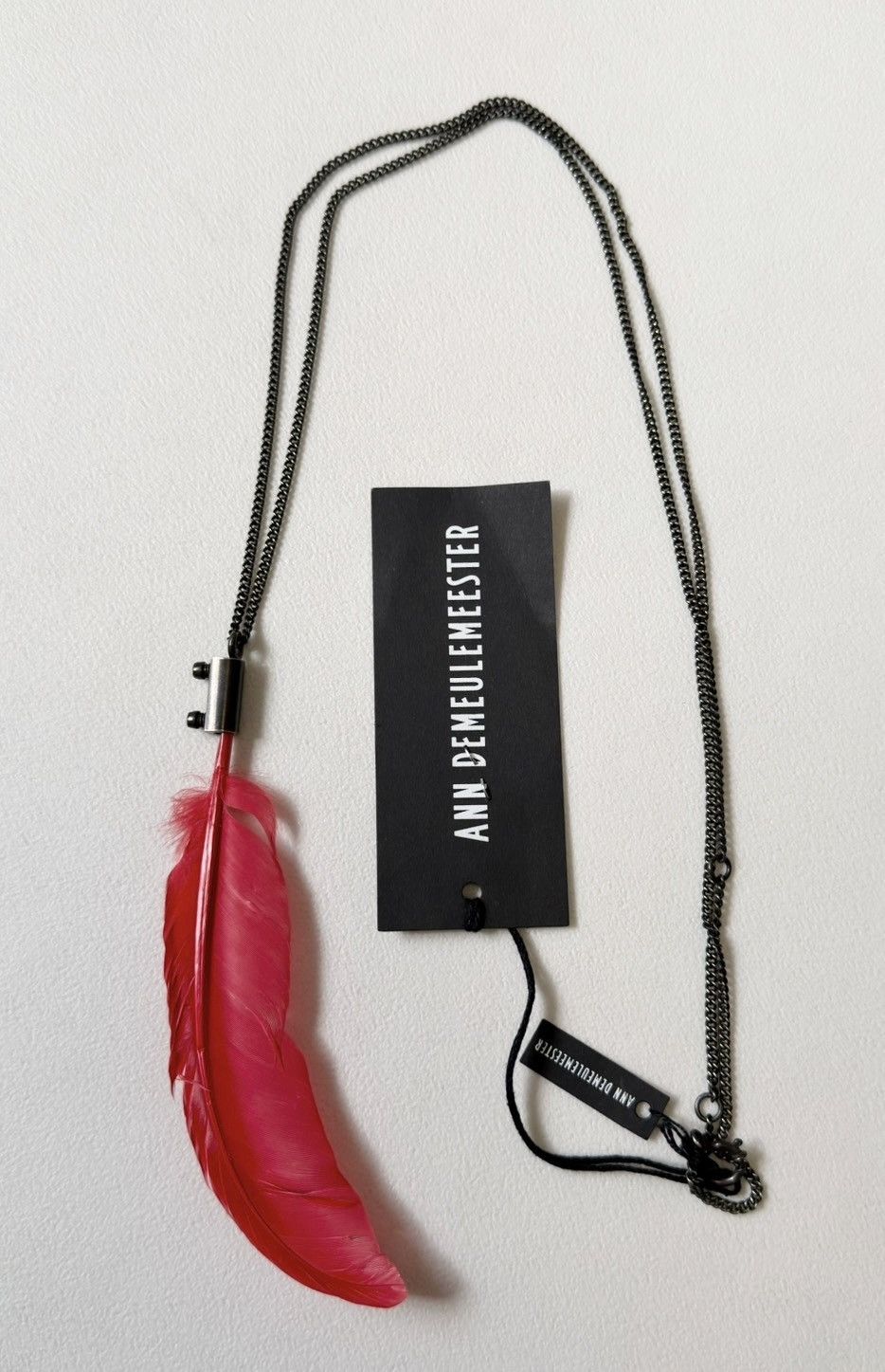 Ann Demeulemeester Late 2000s ‘Red Feather’ Chain Necklace Size ONE SIZE - 13 Thumbnail