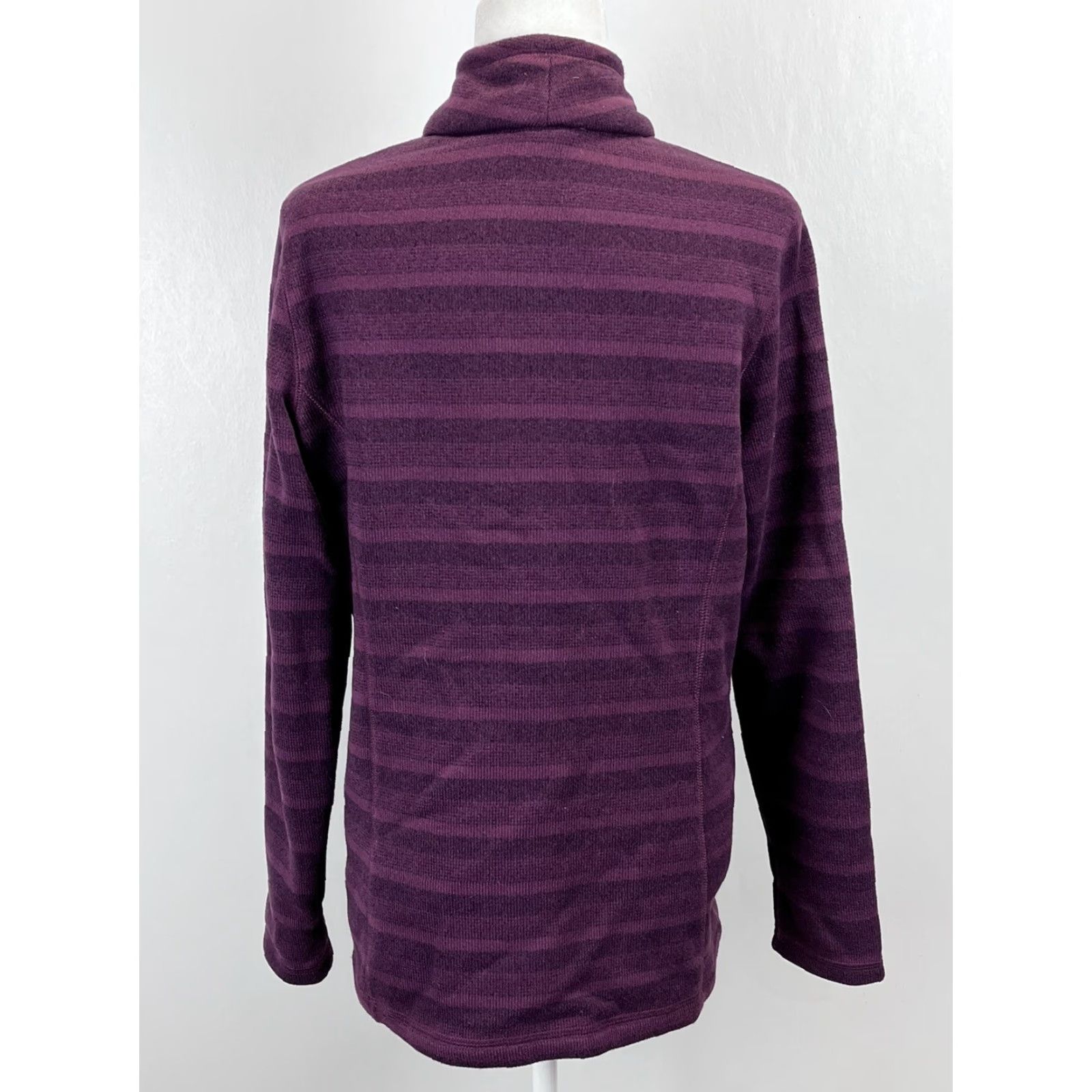 Vintage REI Knit Pullover Striped Sweater Jacket Sz Large Womens Pockets Striped Purple Size L / US 10 / IT 46 - 3 Thumbnail