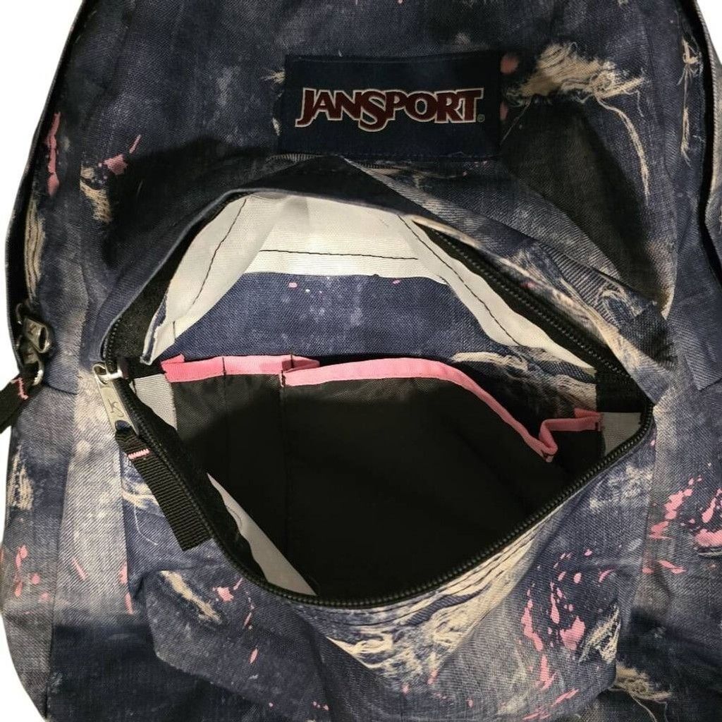 Jansport Jansport Superbreak Nylon Backpack Blue Pink Distressed Deni Size ONE SIZE - 6 Thumbnail