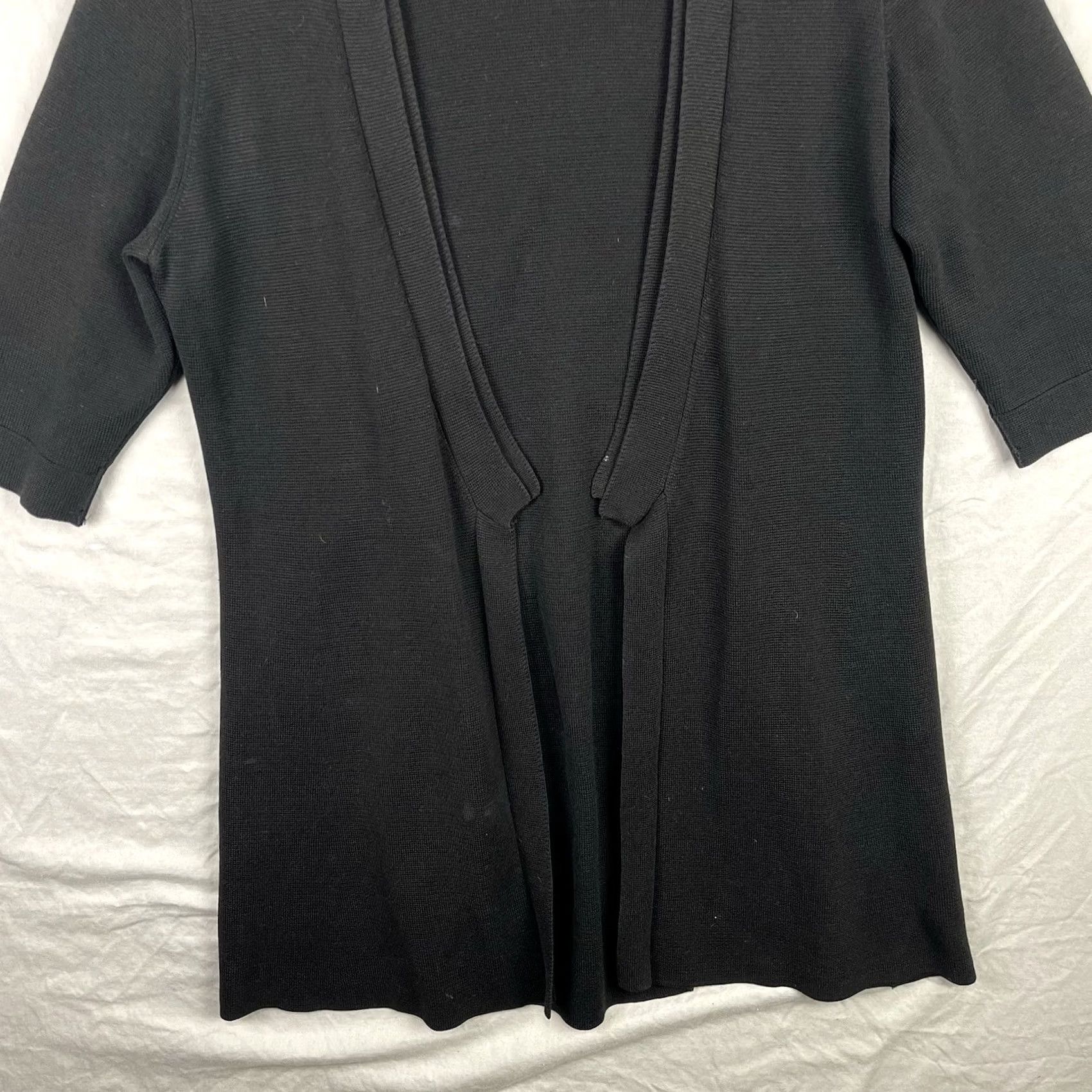 Eileen Fisher Eileen Fisher Sweater Women Medium Cardigan Open Cotton Silk Blend Black Knit Mens Ladies Womens Size M / US 6-8 / IT 42-44 - 3 Thumbnail