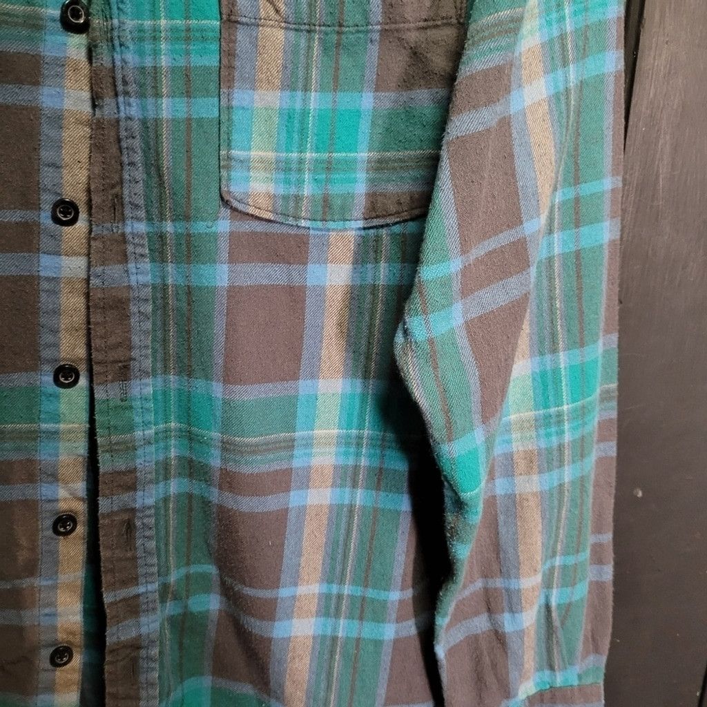 Quiksilver Quicksilver, shirt, Flannel, green/brown, NWOT, Size XSmall Size US XS / EU 42 / 0 - 5 Thumbnail