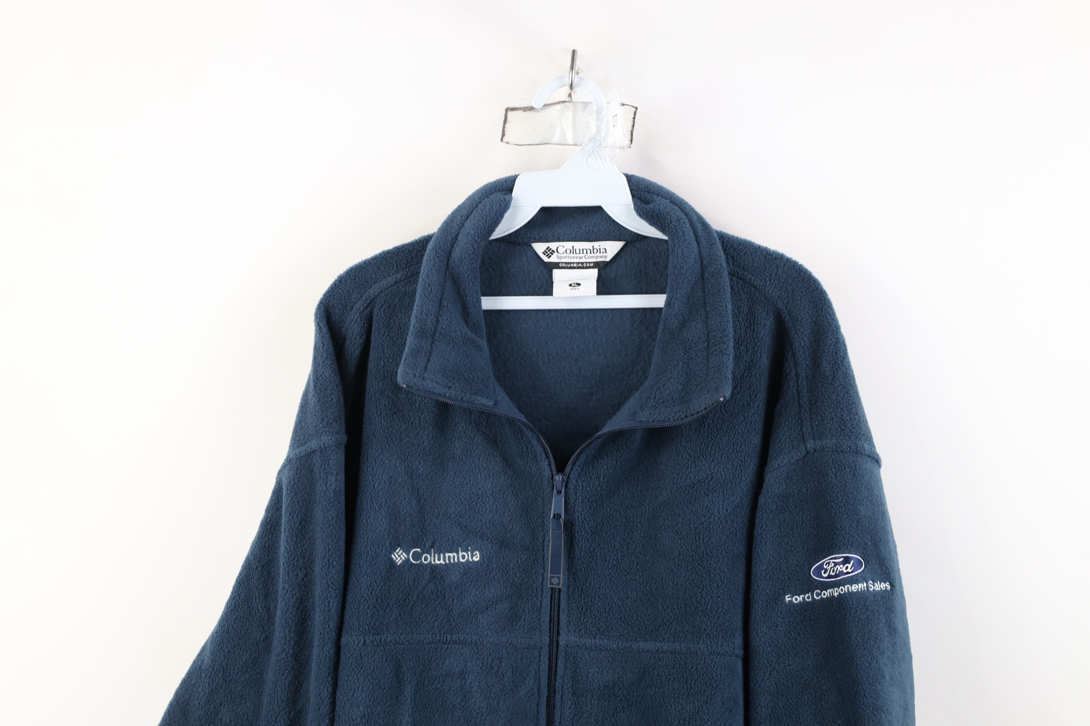 Columbia Vintage Columbia Motor Company Full Zip Fleece Jacket Blue Size US XL / EU 56 / 4 - 2 Thumbnail