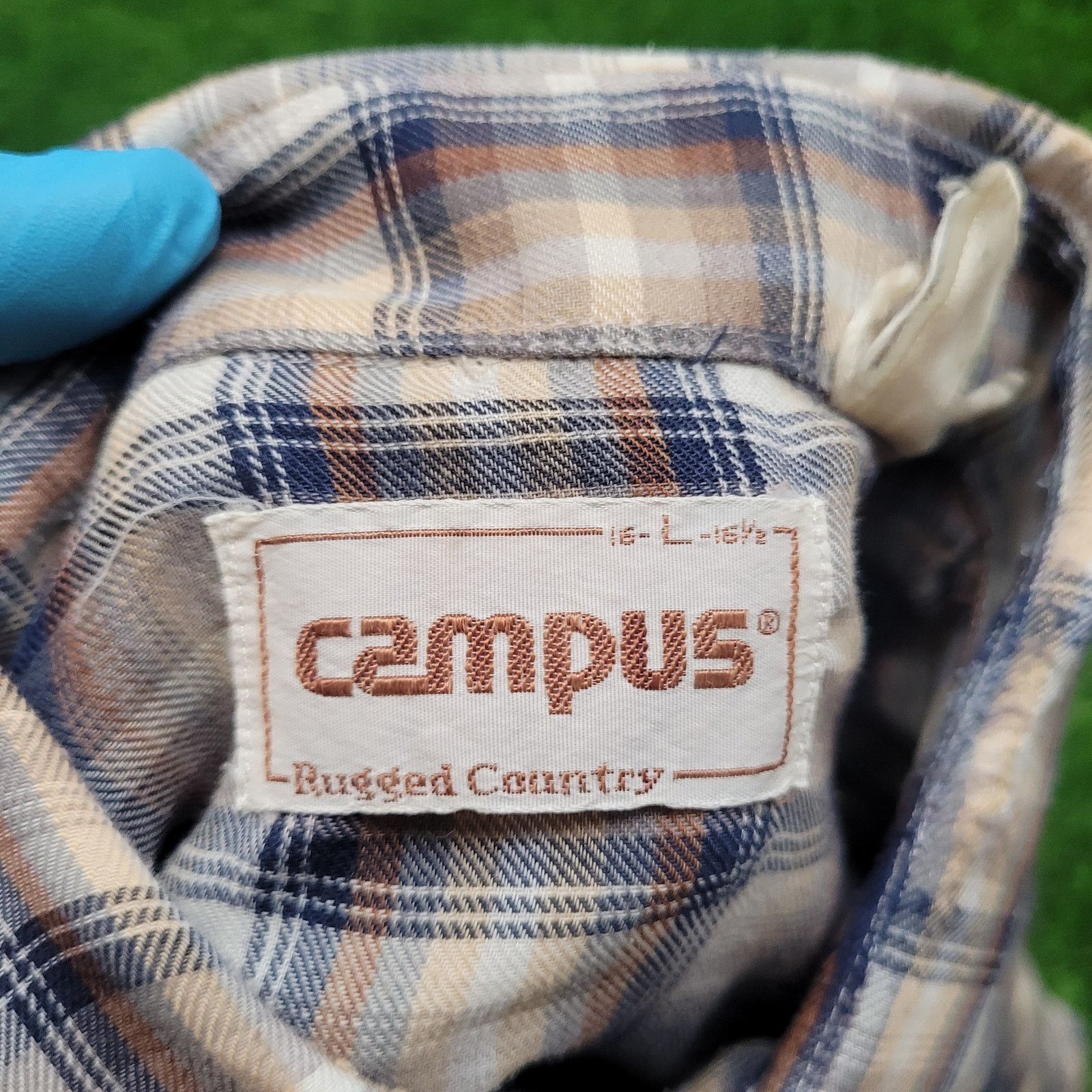 Vintage VTG 70s Campus Plaid Pearl Snap Western Shirt L 16 Cowboy Size US L / EU 52-54 / 3 - 6 Thumbnail