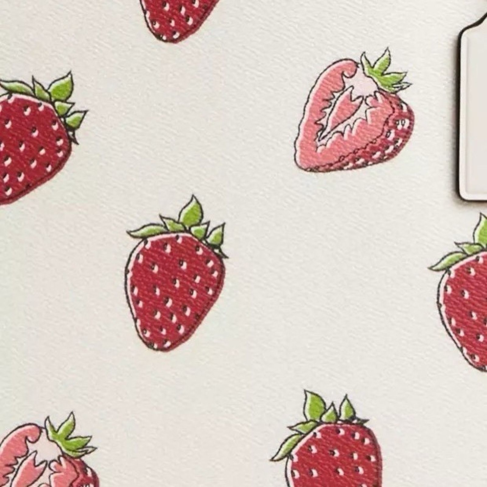 Coach NWT Coach Mollie Tote Bag With Strawberry CAQ65 Gold/Chalk Size ONE SIZE - 12 Thumbnail