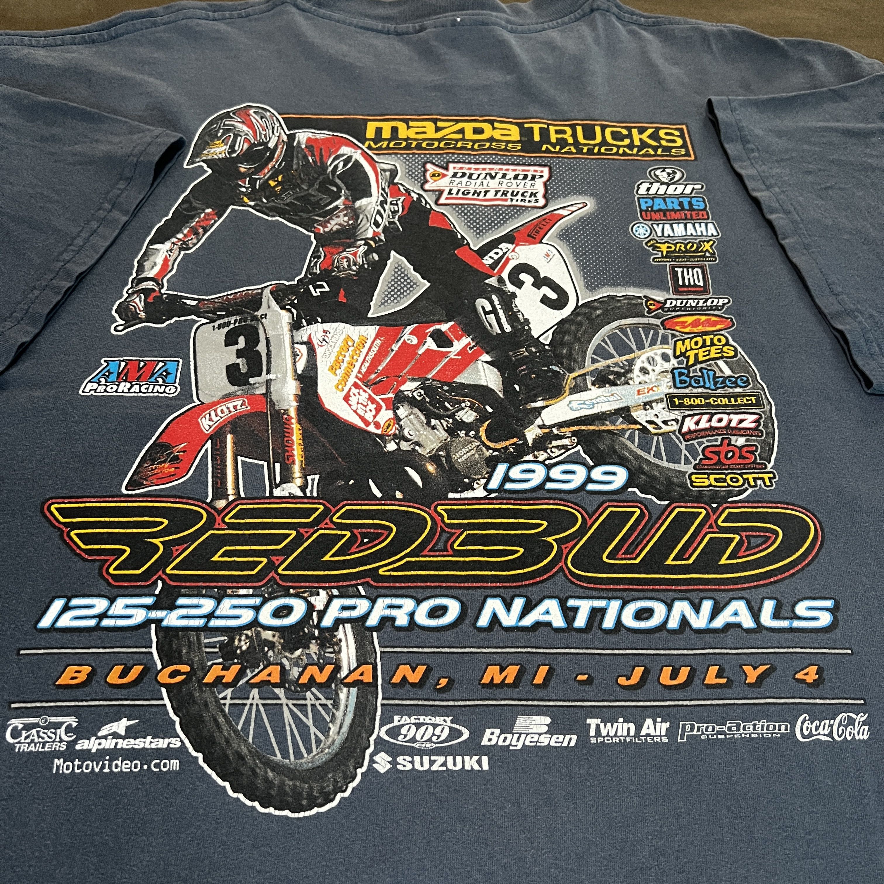 Fox Racing × Sports Specialties × Vintage Vintage 90s Red Bud MX Pro Nationals Motocross Promo Tee XL Size US XL / EU 56 / 4 - 1 Thumbnail