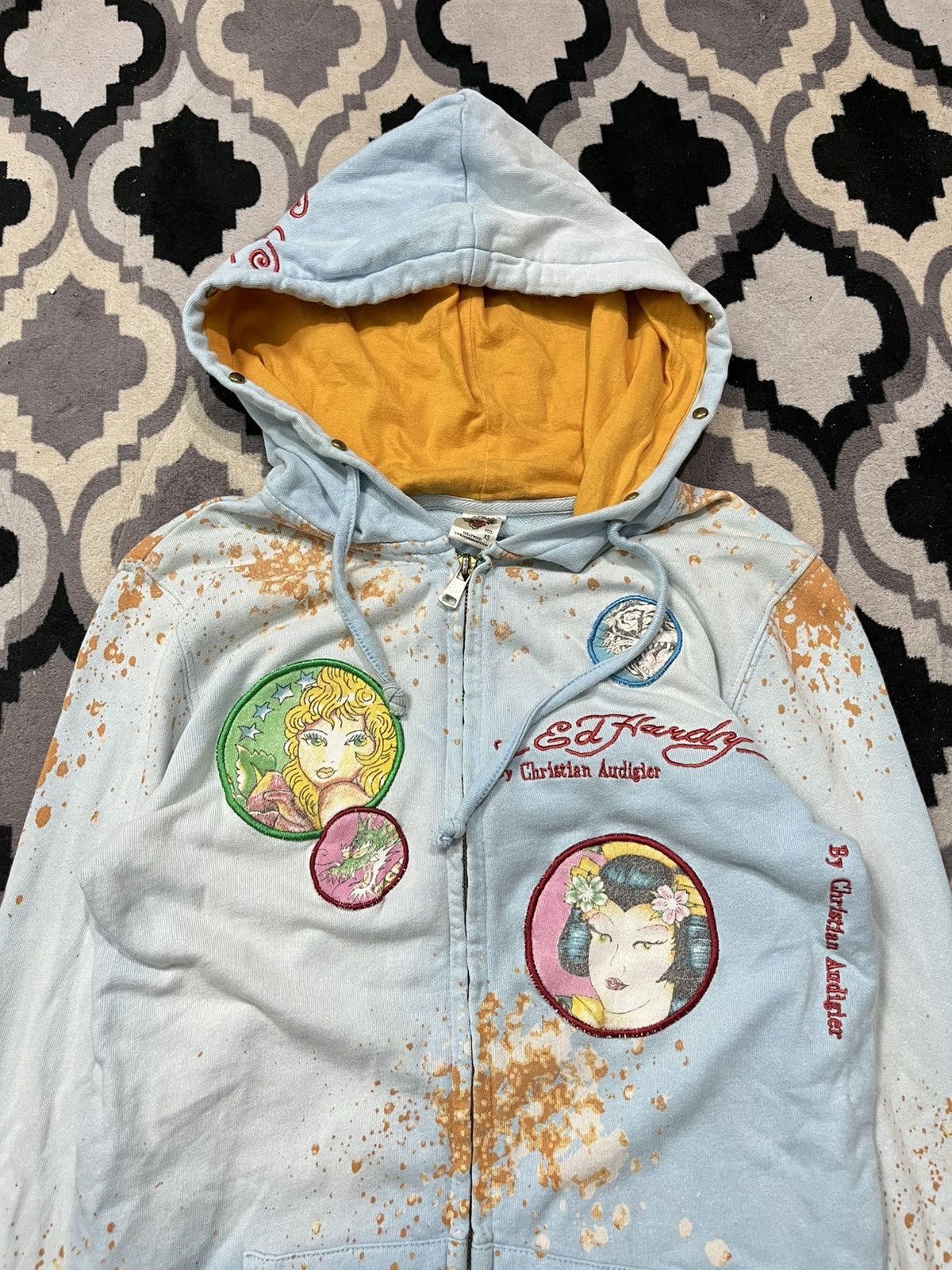 Ed Hardy Vintage y2k ed hardy patch embroidery blue sea hoodie Size US XS / EU 42 / 0 - 3 Thumbnail