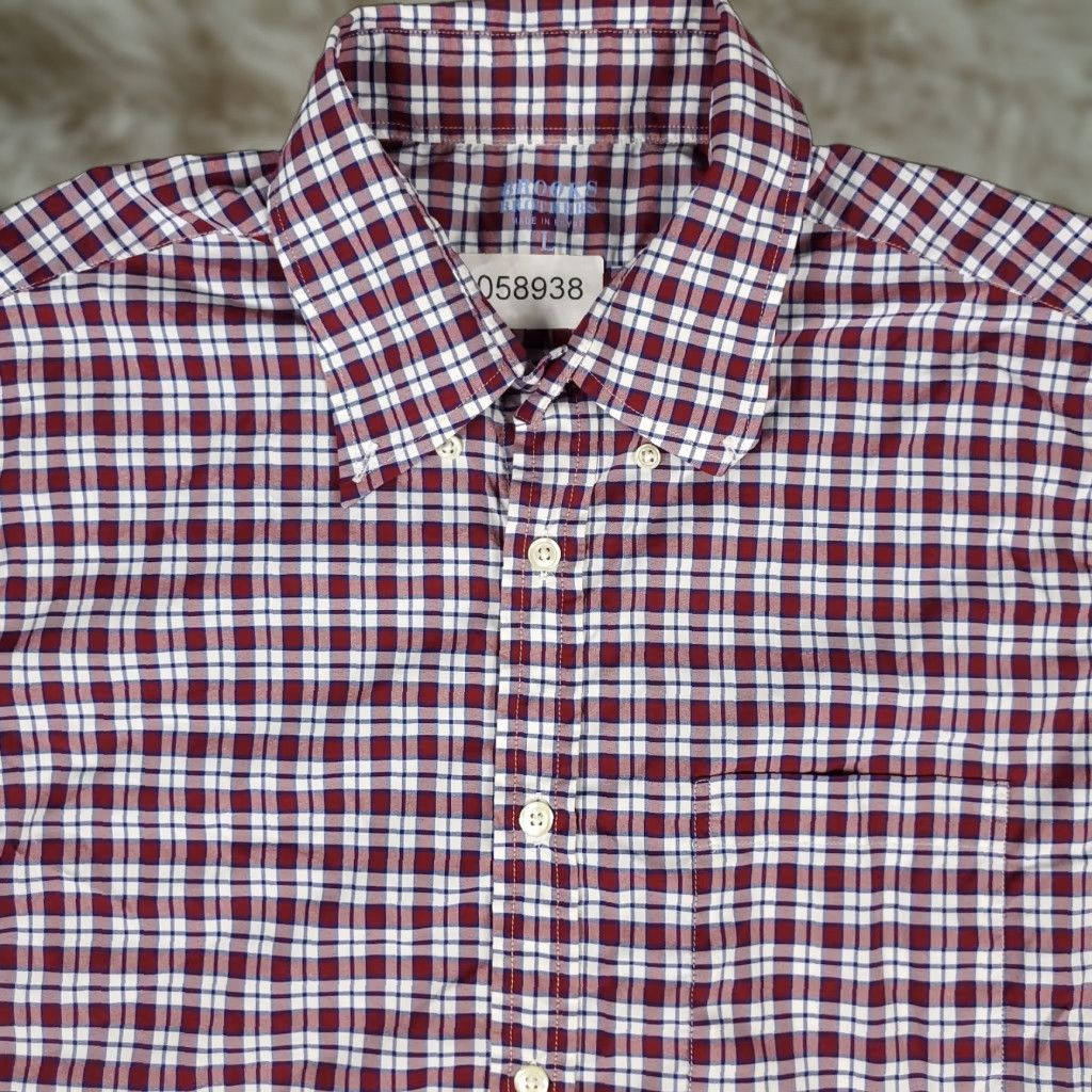 Brooks Brothers Brooks Brothers Shirt Mens Large Red Plaid Casual Button Up Short Sleeve Size US L / EU 52-54 / 3 - 1 Thumbnail