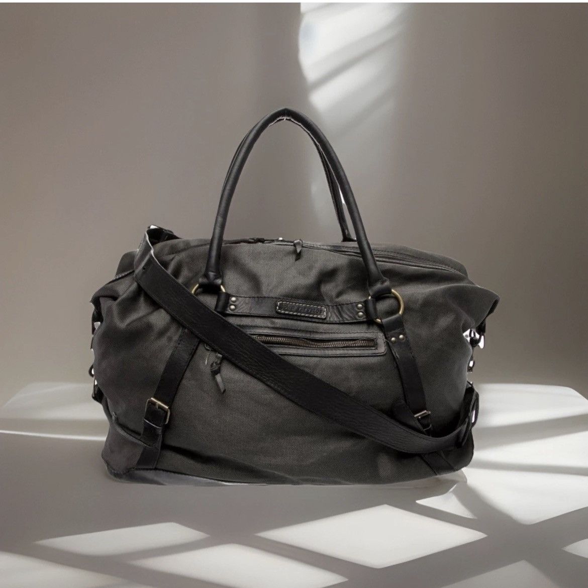John Varvatos Canvas Leather Duffle Bag Size ONE SIZE - 1 Thumbnail