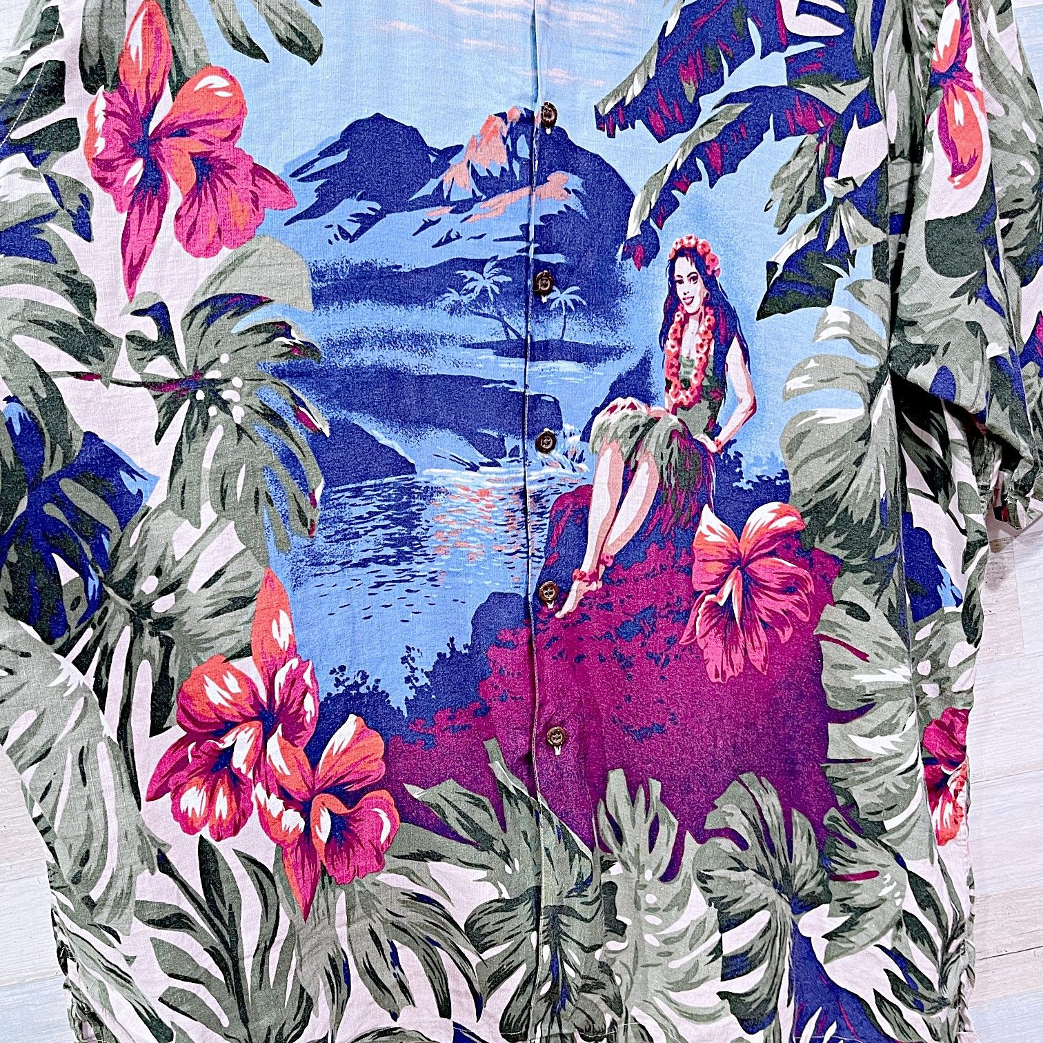 Nautica Nautica Vintage Linen Hula Girl Hawaiian Camp Shirt Mens XXL Size US XXL / EU 58 / 5 - 3 Thumbnail