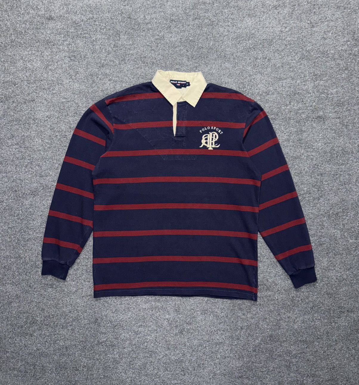 Polo Ralph Lauren Vintage Polo Sport Ralph Lauren Striped Rugby Shirt Size US M / EU 48-50 / 2 - 1 Thumbnail