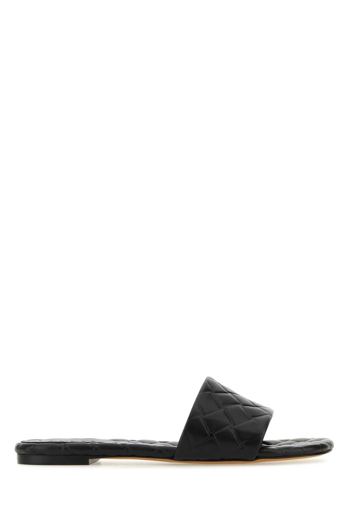 image of Bottega Veneta Black Leather Amy Slippers, Women's (Size 6)