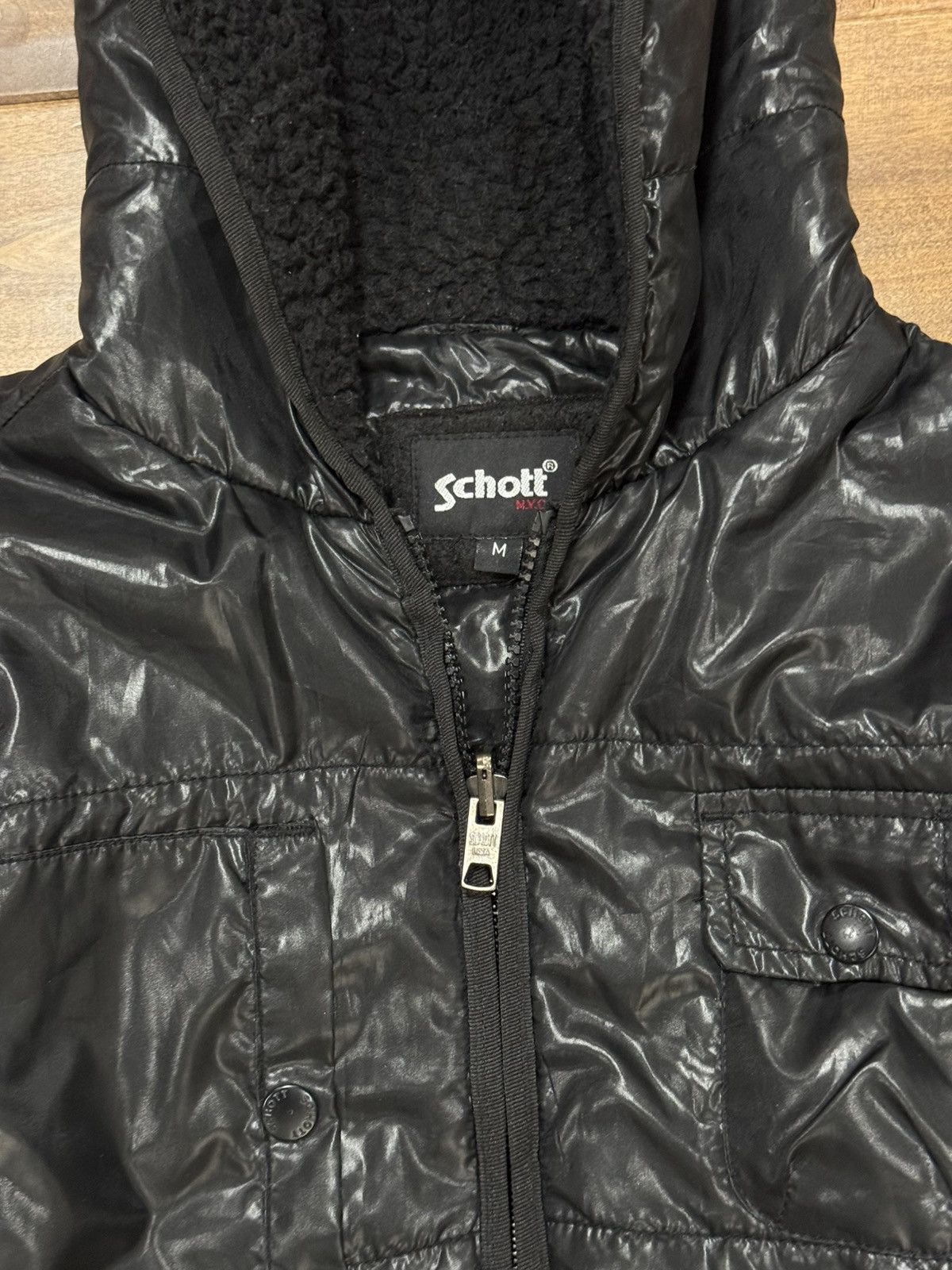 Schott Schott NYC Vintage Hooded Puffer Size US M / EU 48-50 / 2 - 17 Thumbnail