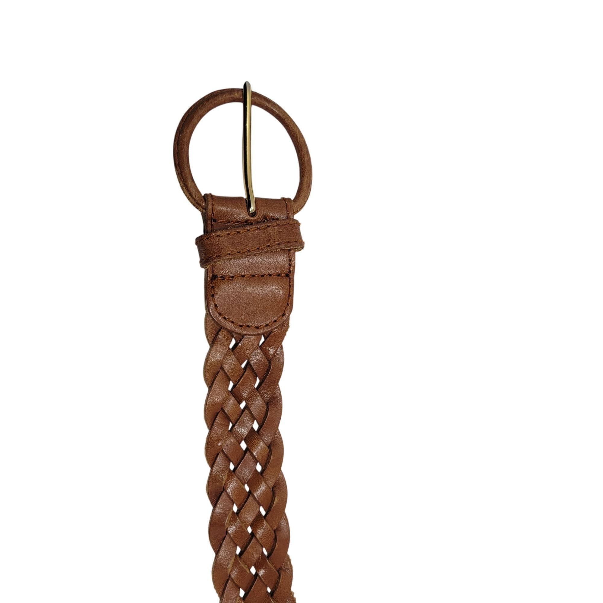 Liz Claiborne Vtg Western Boho Camel Brown Braided Weaved Genuine Leather Size ONE SIZE - 9 Thumbnail