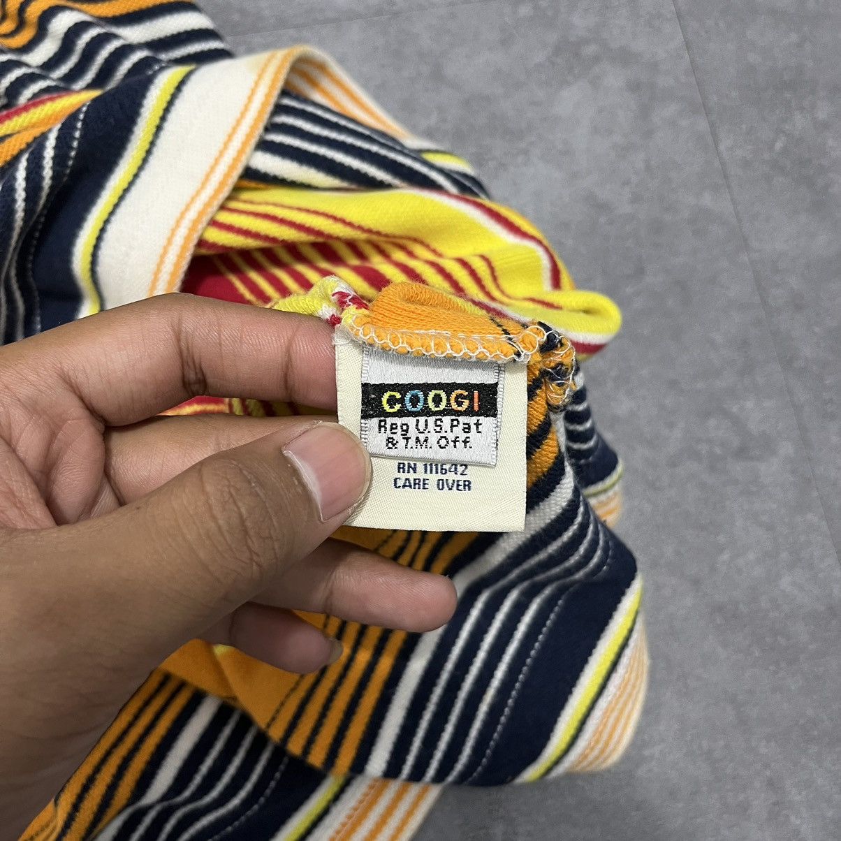 Coogi × Vintage COOGI Short Sleeve Polo Shirt Yellow, Red, Black Striped Size US XXL / EU 58 / 5 - 9 Thumbnail