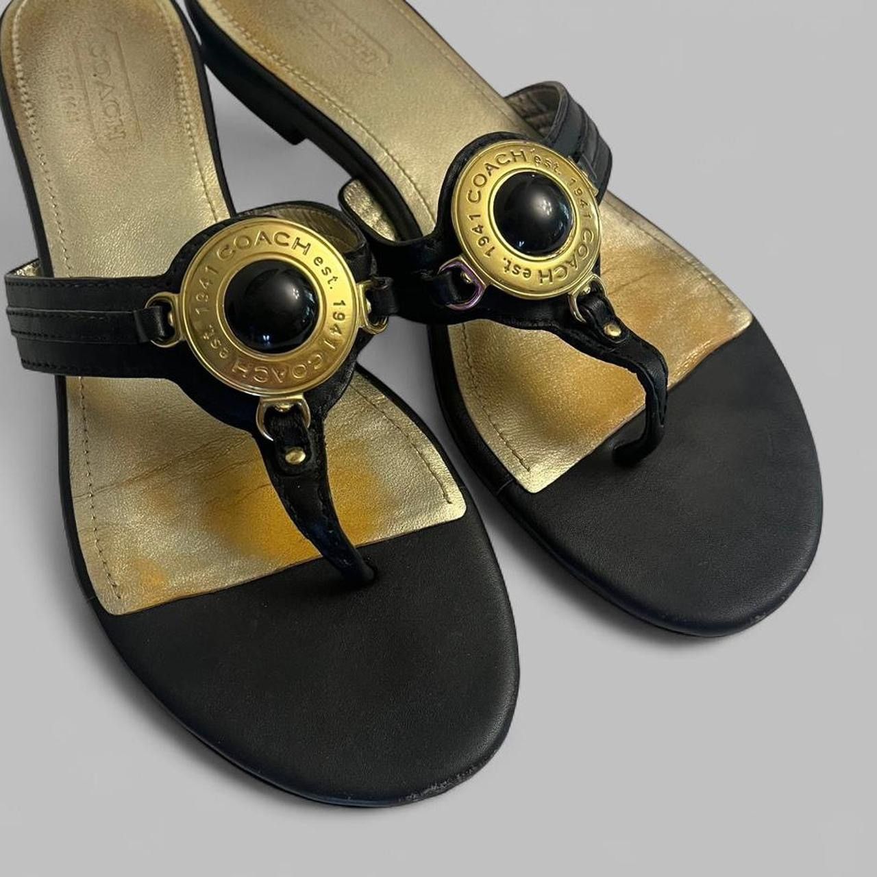 Coach vintage black & gold coach sandals size 7.5 Size US 7.5 / IT 37.5 - 3 Thumbnail