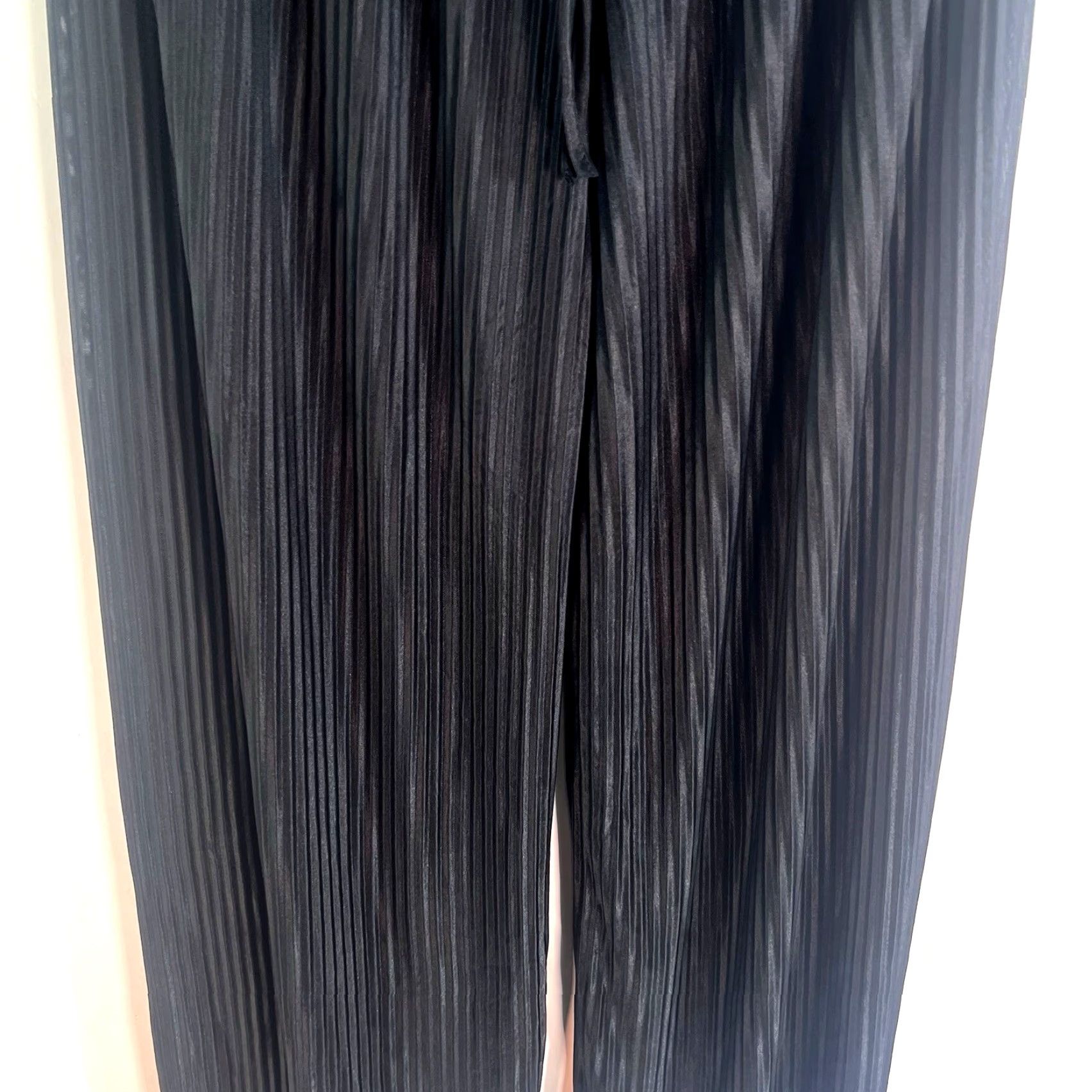 Vintage Extra Belleza Black Stretch Pull-On Cropped Wide-Leg Pants Women's 26x26 Regular Adult Size M/L Geometric 80s Beach Tropical Fall Spring Summer Size 36" / US 14 / IT 50 - 3 Thumbnail
