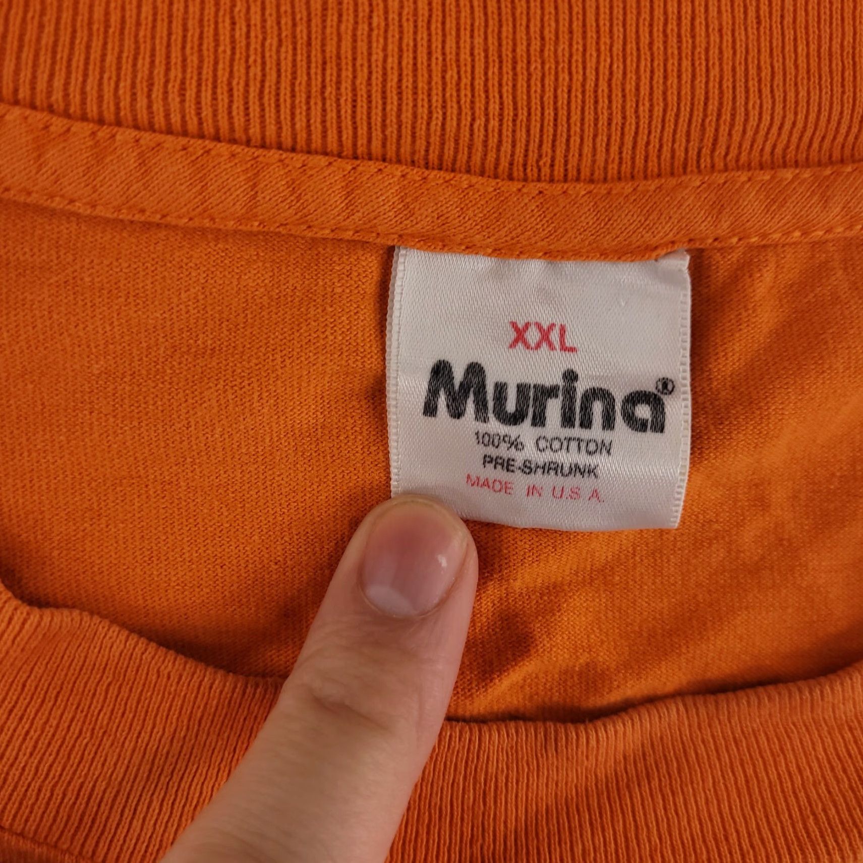 Vintage VINTAGE Murina Orange 2XL Short Sleeve T-Shirt Mens Murina Graphic Polo Made in USA Shirt Size US XXL / EU 58 / 5 - 5 Thumbnail