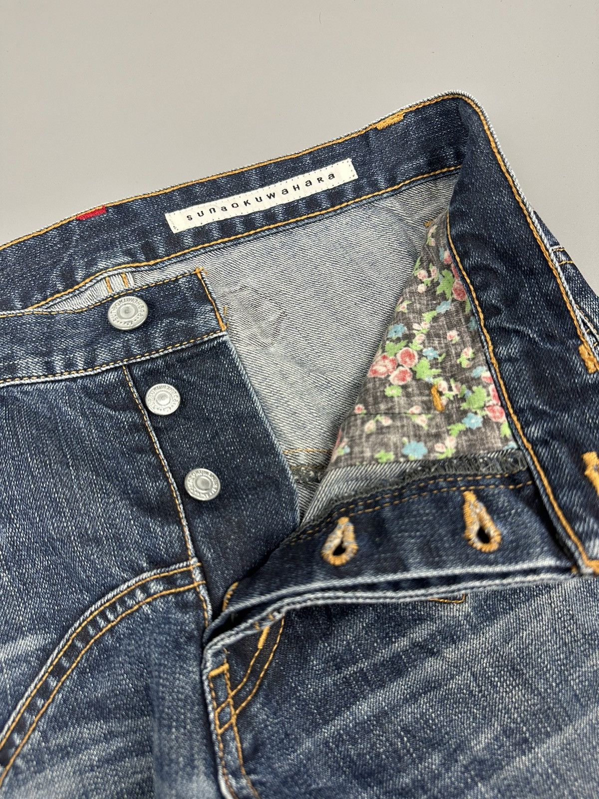 Issey Miyake × Japanese Brand Distressed Sunao Kuwahara Sashiko Boro Denim Size US 31 - 10 Thumbnail