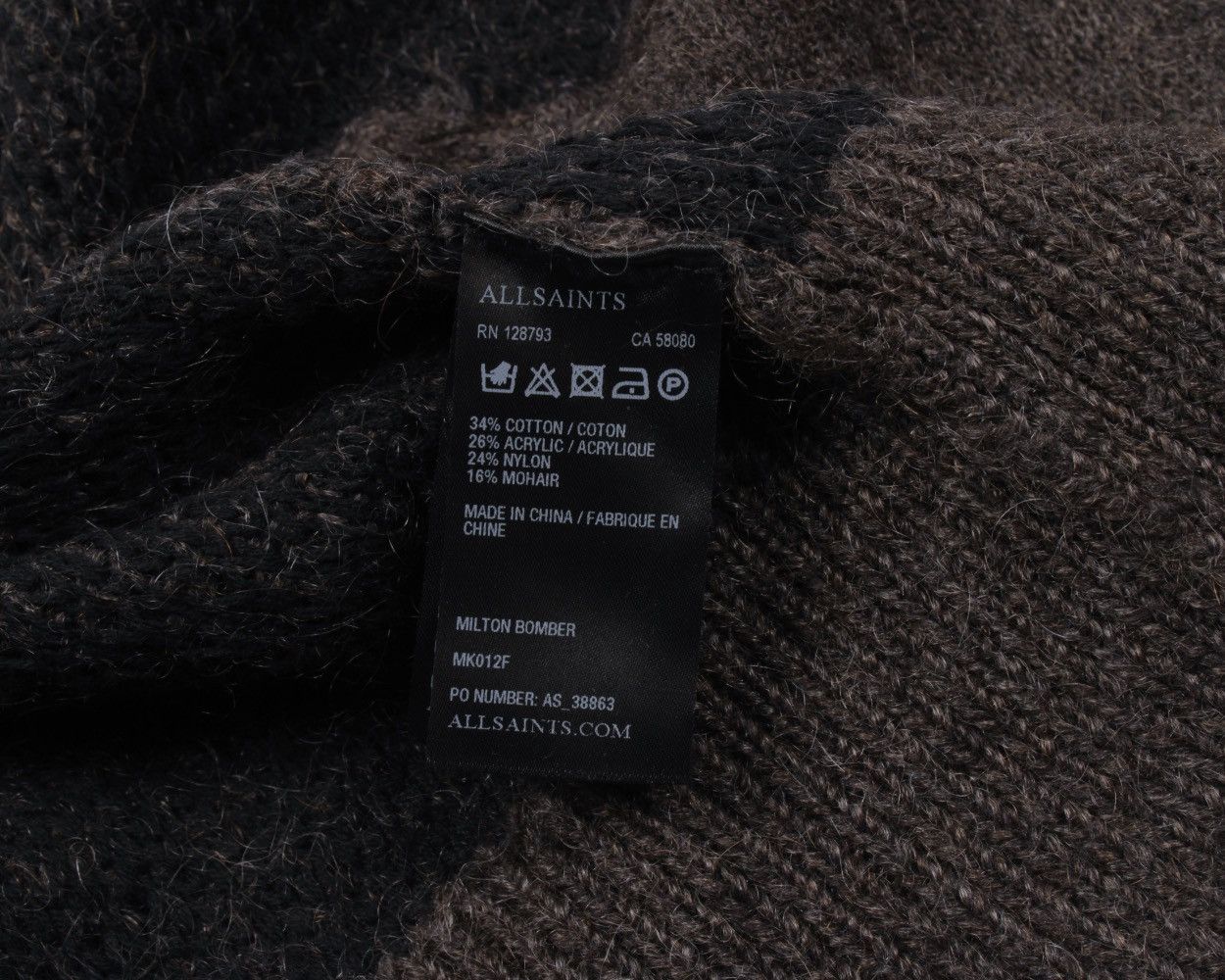 Allsaints × Designer ALLSAINTS Milton Bomber Mohair Sweater Cardigan Zip Talon Size US M / EU 48-50 / 2 - 16 Thumbnail