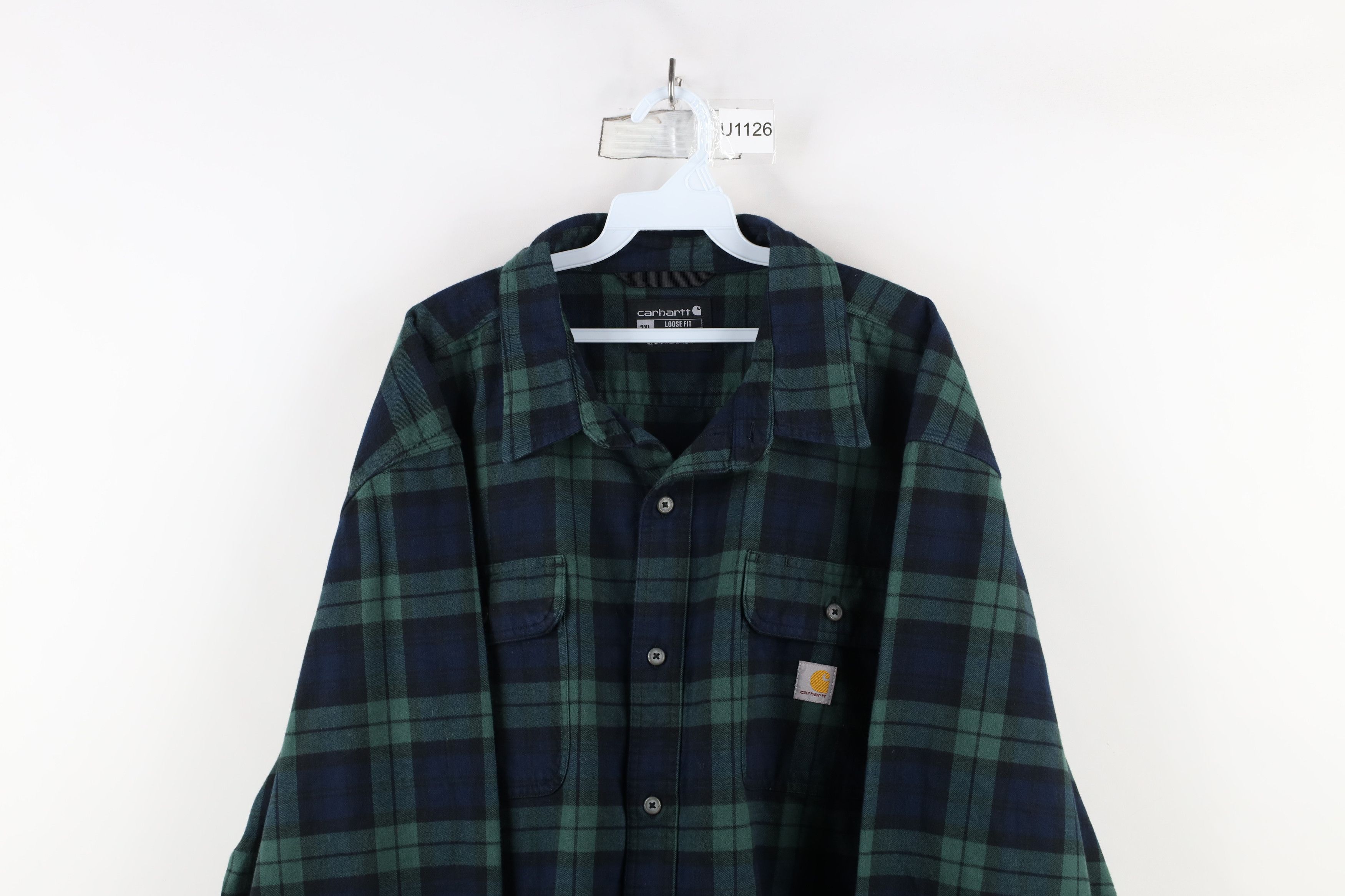 Carhartt × Vintage Vintage Y2K Carhartt Flannel Button Shirt Jacket Jac Shirt Size US XXL / EU 58 / 5 - 2 Thumbnail