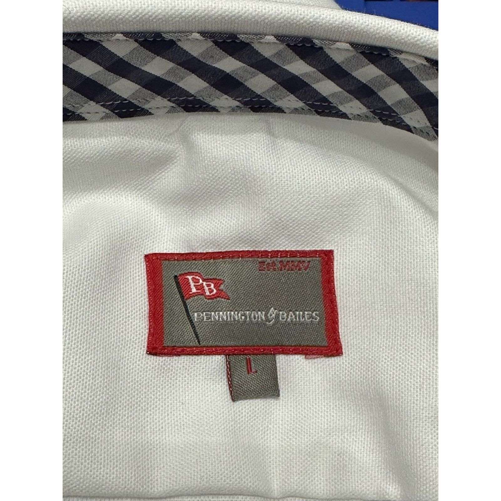 Other Pennington & Bailes Button Up Shirt Cotton White Men's L NWT Size US L / EU 52-54 / 3 - 8 Thumbnail