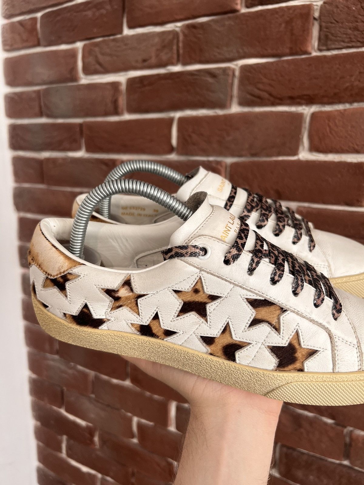 Saint Laurent Paris Saint Laurent Low Top Leather Designer Sneakers Hype Wmns Size US 8 / IT 38 - 3 Thumbnail