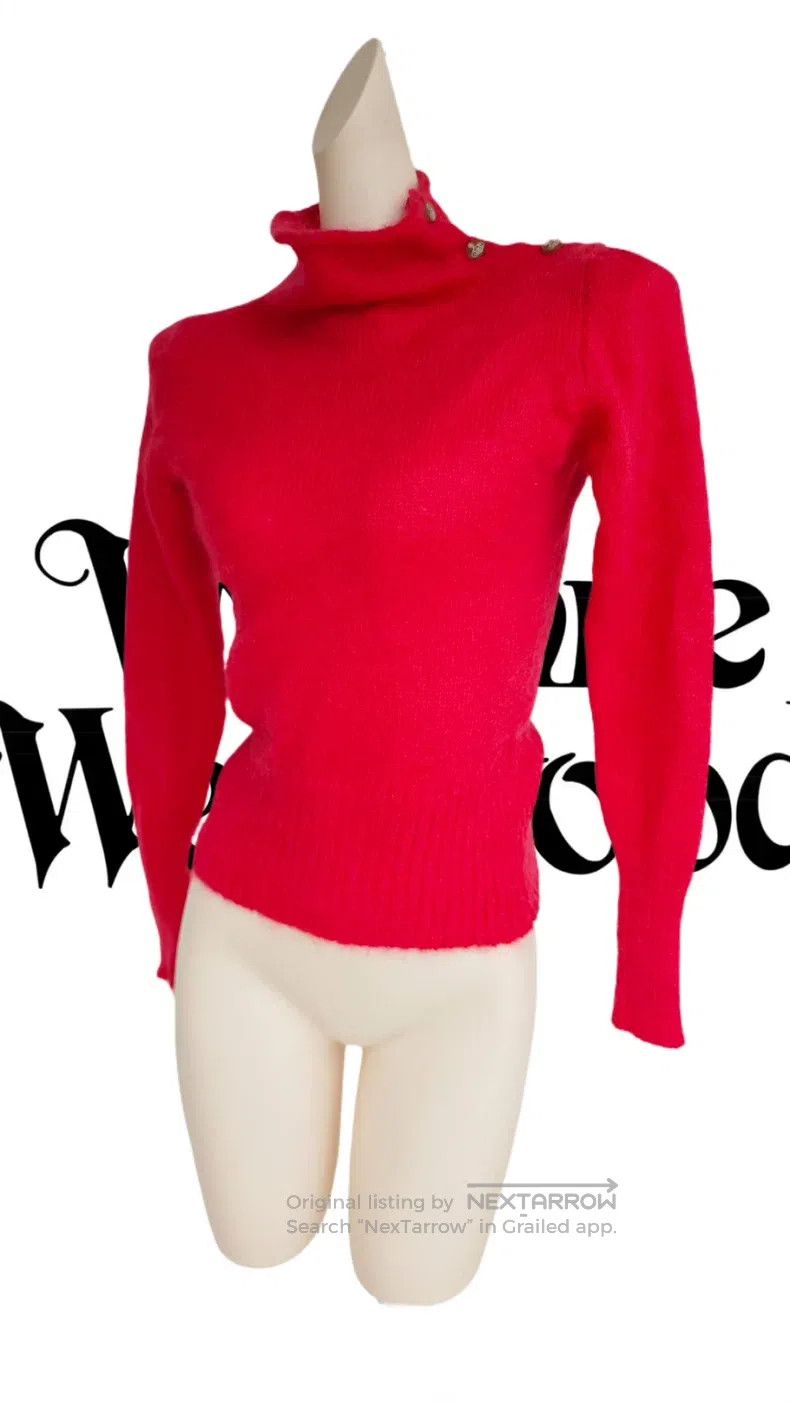 Vivienne Westwood Vivienne Westwood Red Knit Sweater with Front Buttons Size M / US 6-8 / IT 42-44 - 3 Thumbnail