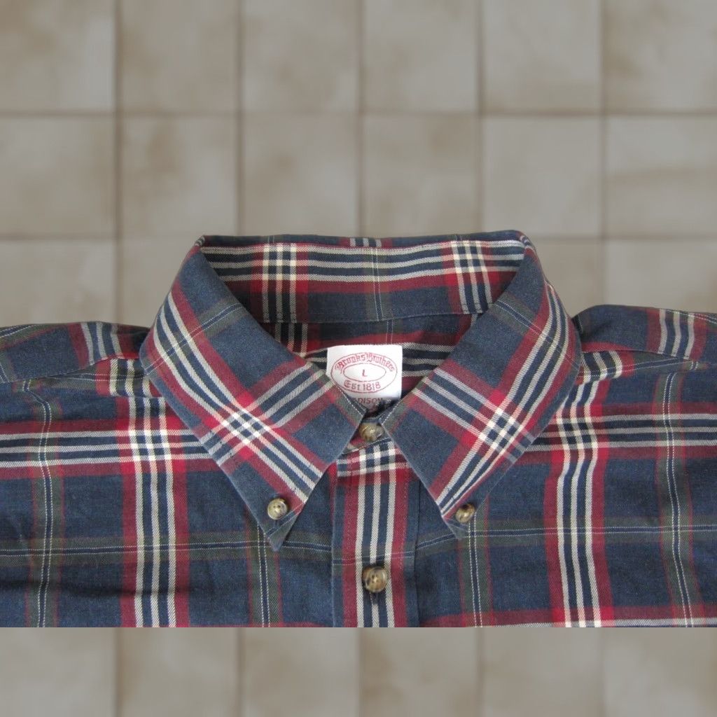 Brooks Brothers Brooks Brothers Shirt Mens Large X Blue Supima Cotton Button Up Plaid Long Sleeve Collared 90s Vintage No Size US L / EU 52-54 / 3 - 1 Thumbnail
