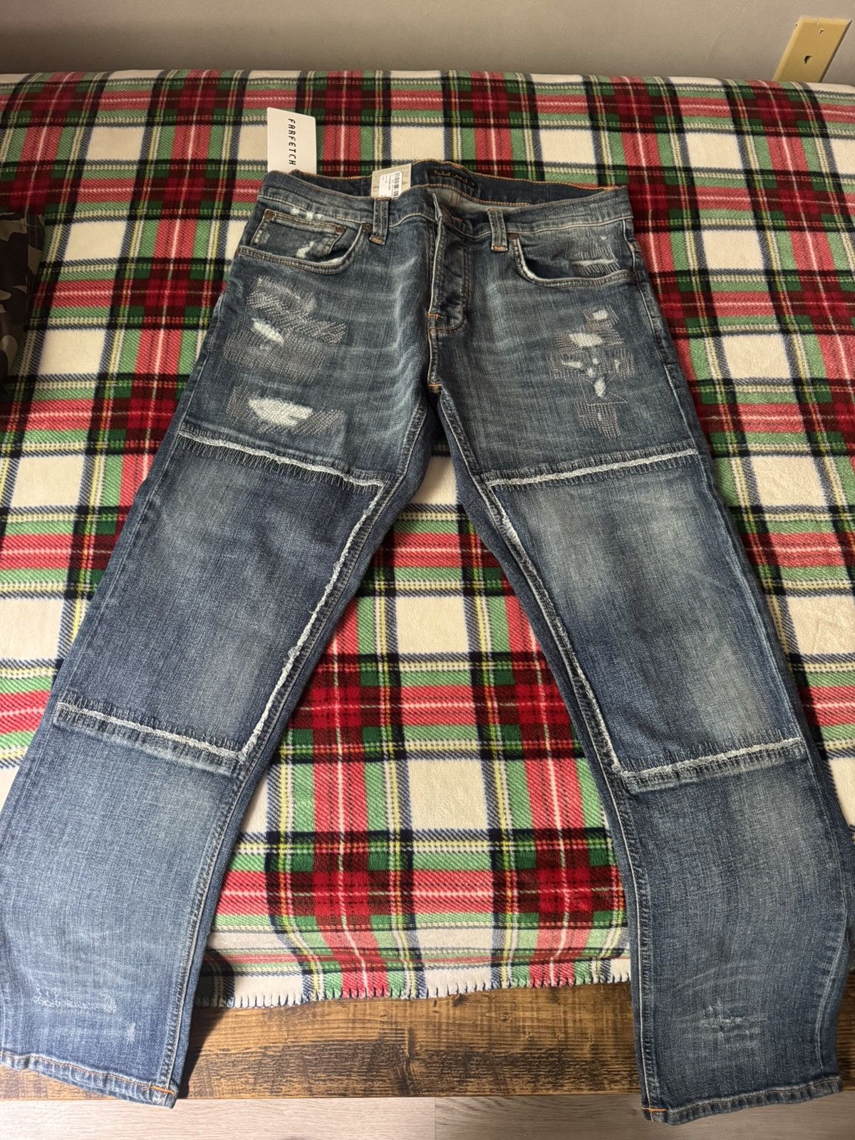 Nudie Jeans Nudie Jeans Grim Tim Distressed Jeans Size US 33 - 1 Thumbnail